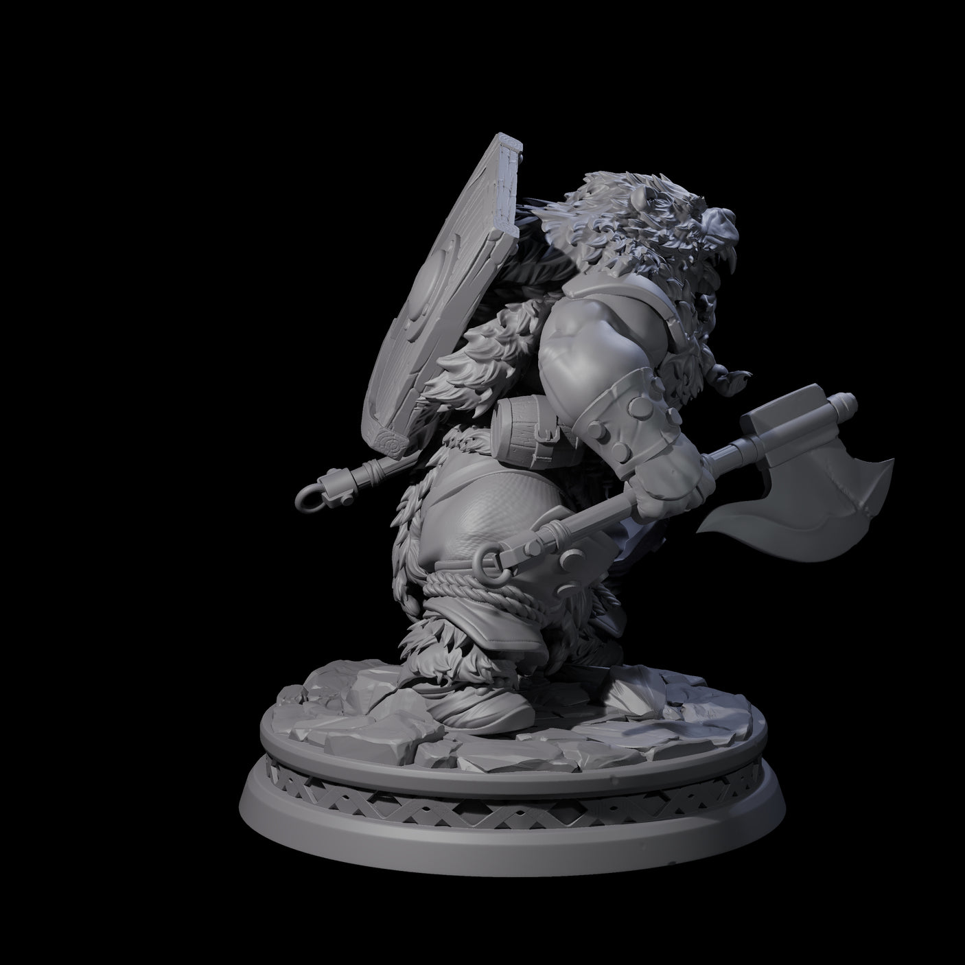 Sneaking Dwarf Bear Hunter Miniature for Dungeons and Dragons, Pathfinder or other TTRPGs