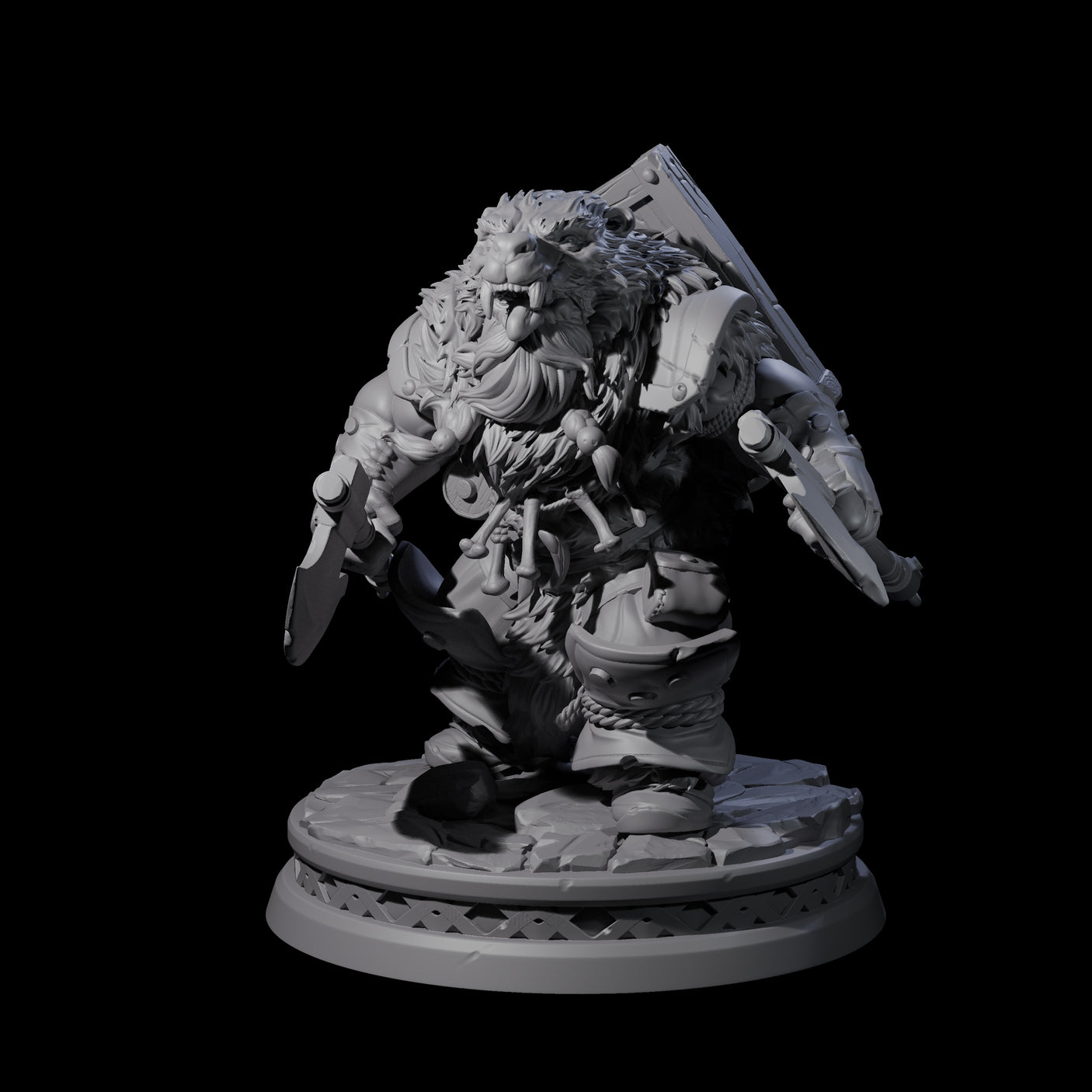 Sneaking Dwarf Bear Hunter Miniature for Dungeons and Dragons, Pathfinder or other TTRPGs