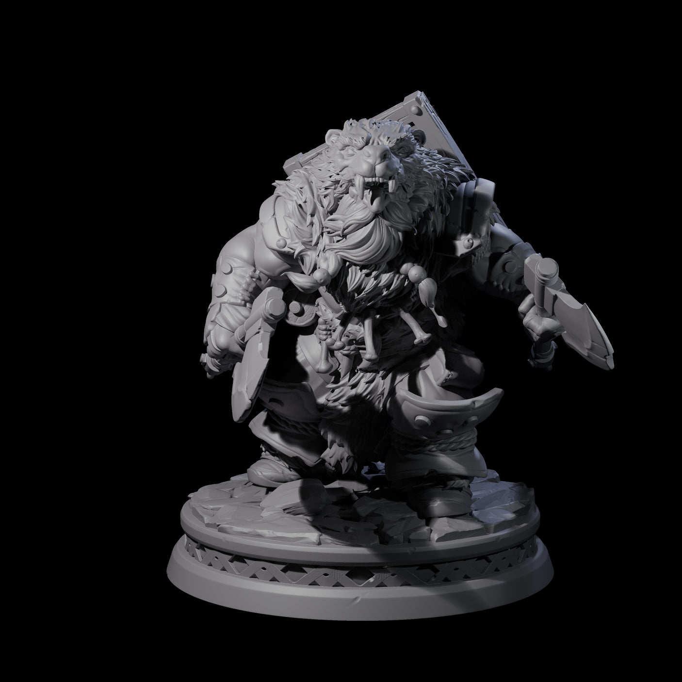 Sneaking Dwarf Bear Hunter Miniature for Dungeons and Dragons, Pathfinder or other TTRPGs