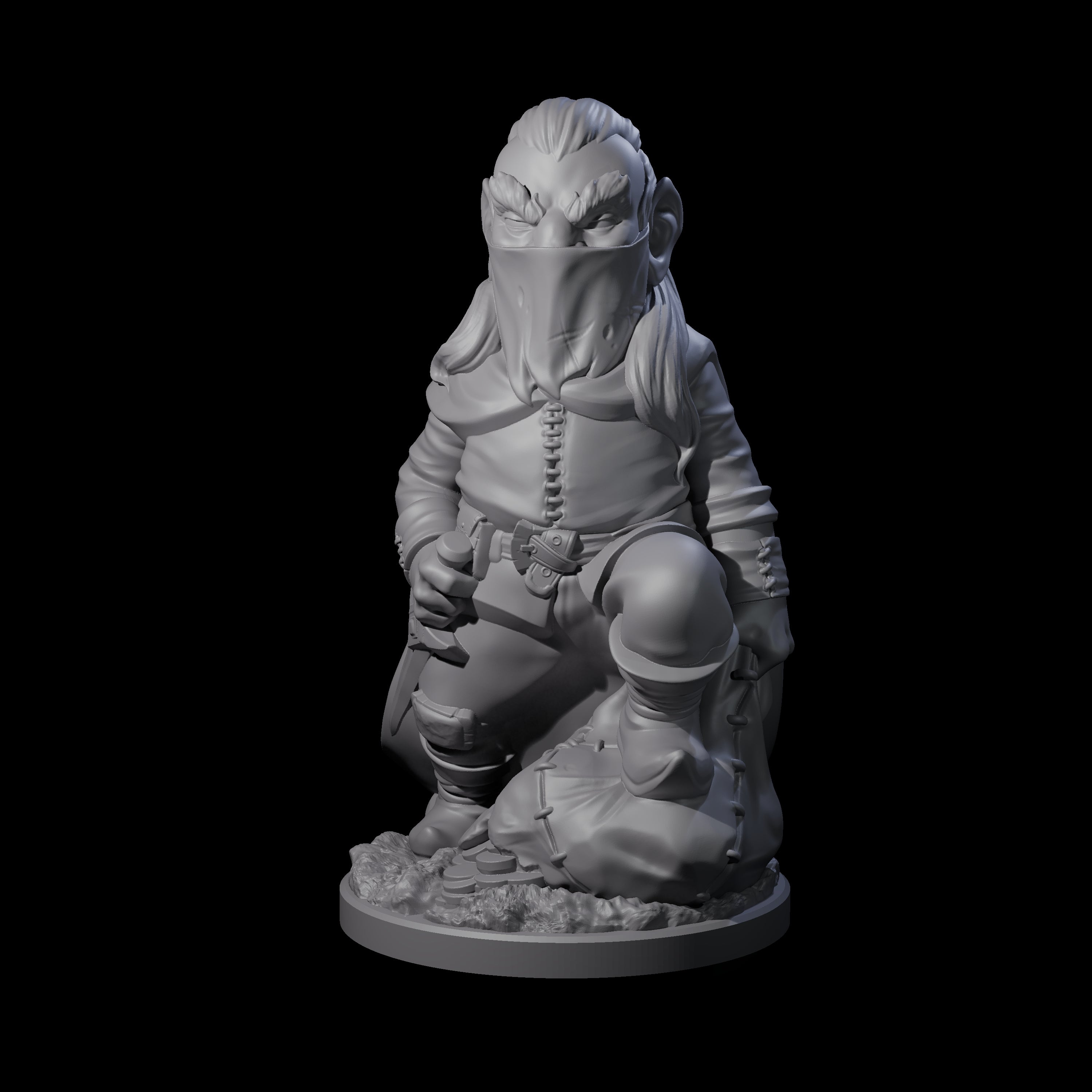 Sneaky Gnome Thief B Miniature for Dungeons and Dragons, Pathfinder or other TTRPGs