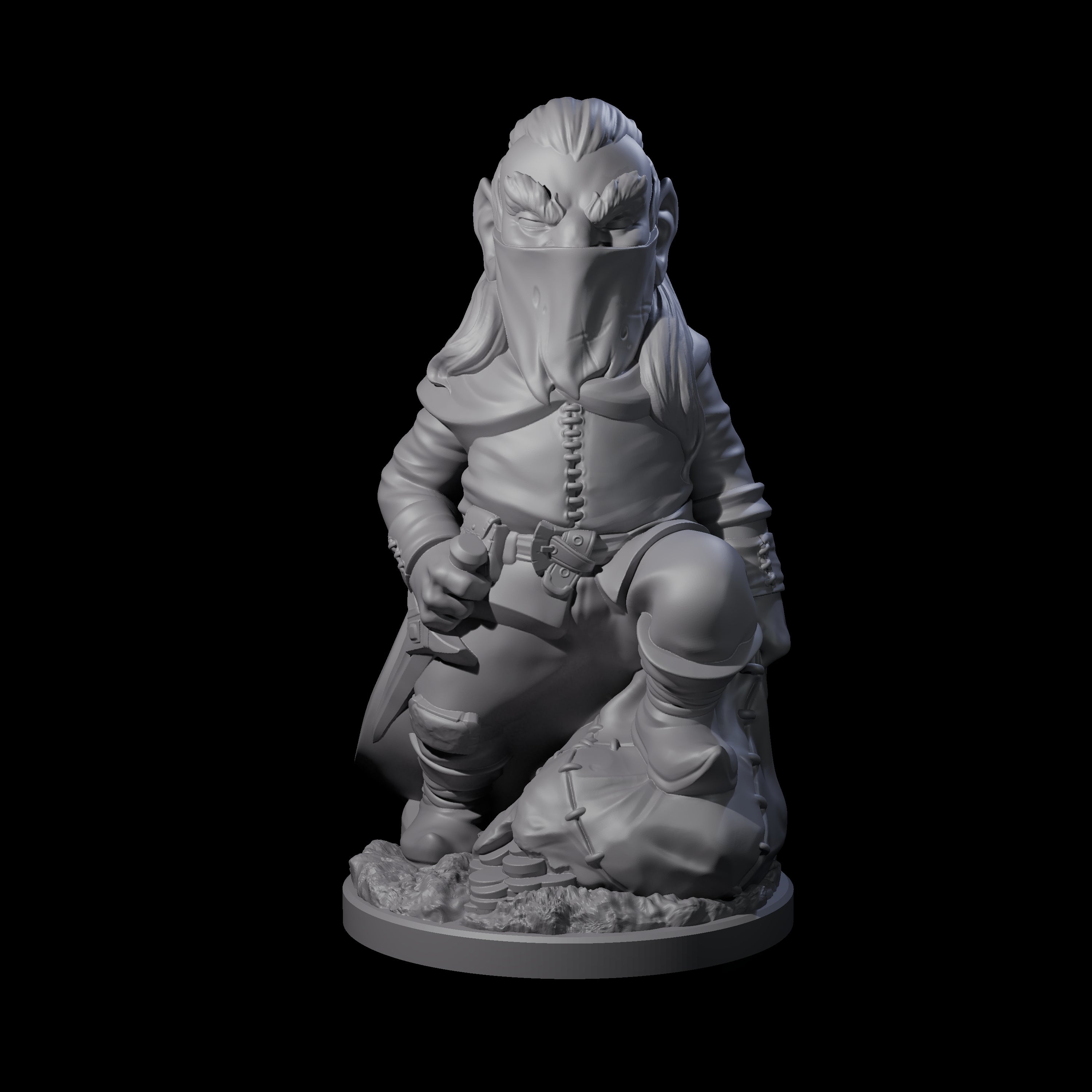Sneaky Gnome Thief B Miniature for Dungeons and Dragons, Pathfinder or other TTRPGs