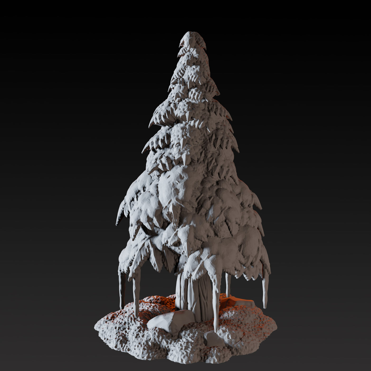 Snowy Pine Miniature for Dungeons and Dragons, Pathfinder or other TTRPGs