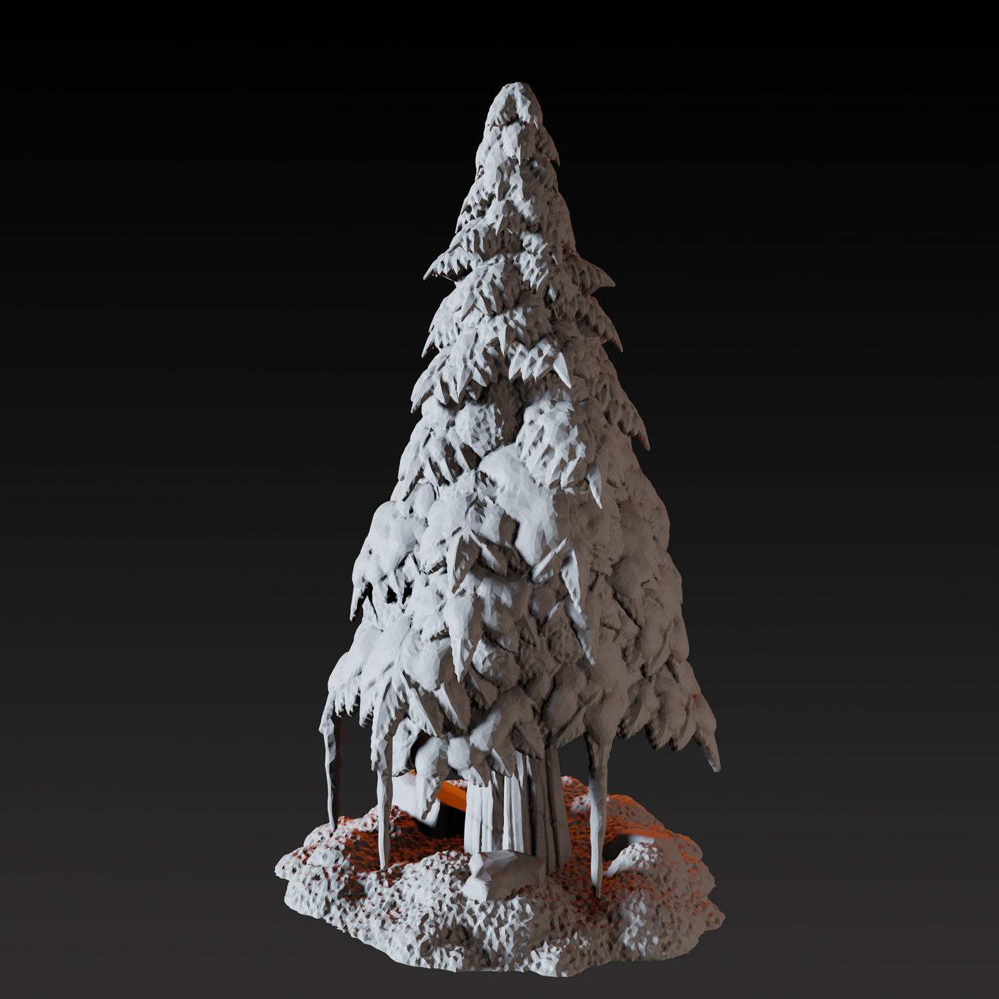 Snowy Pine Miniature for Dungeons and Dragons, Pathfinder or other TTRPGs