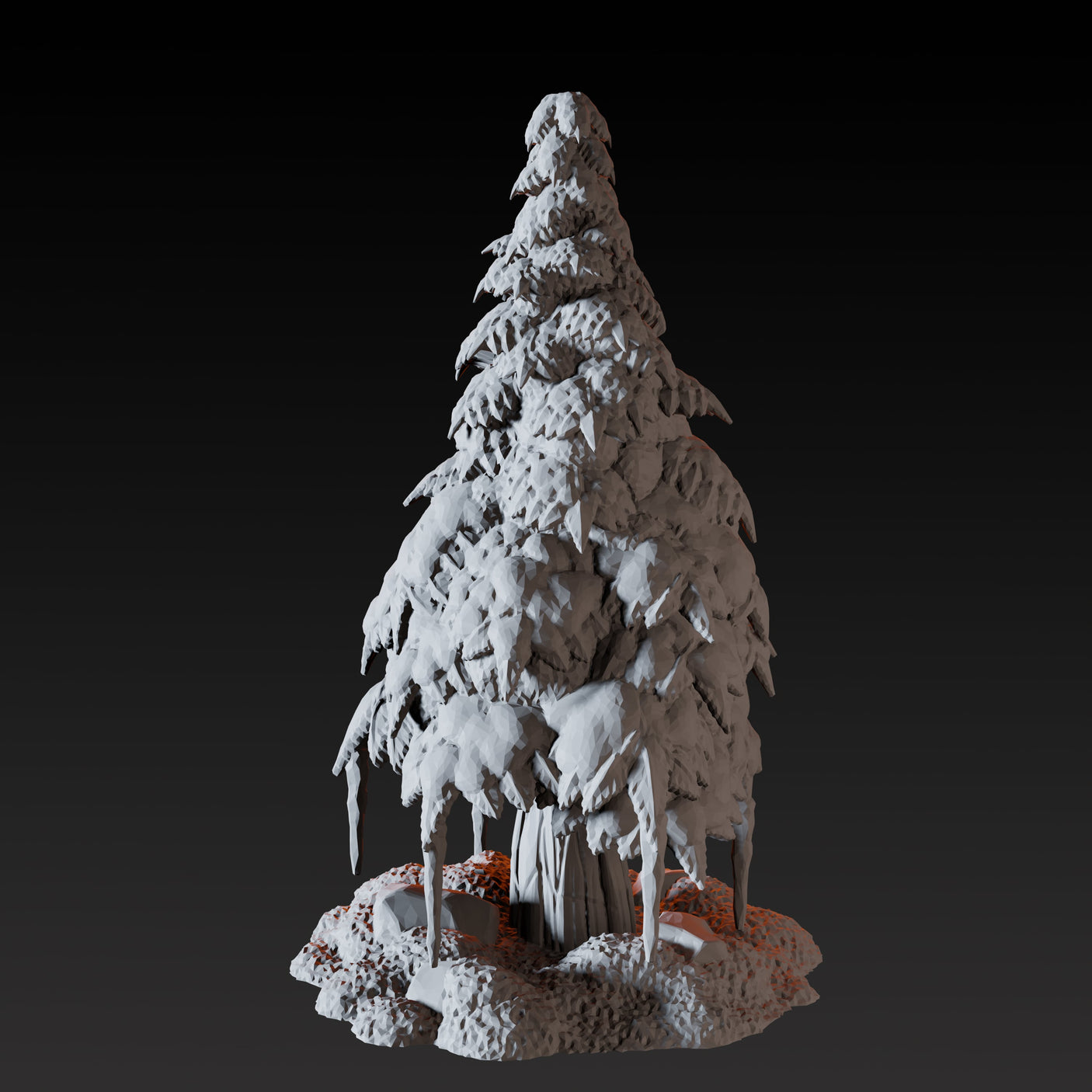 Snowy Pine Miniature for Dungeons and Dragons, Pathfinder or other TTRPGs