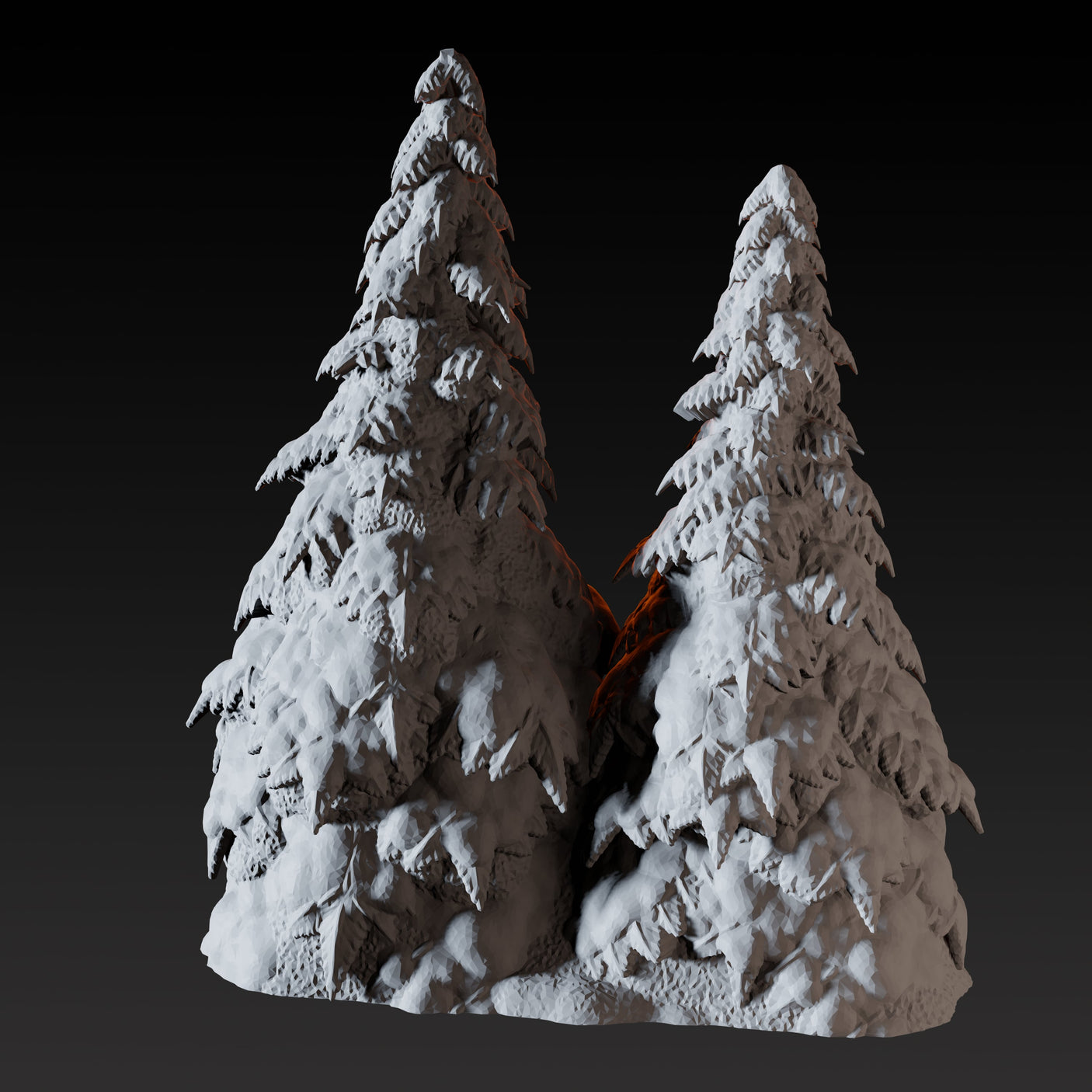 Snowy Pine with Snowman Miniature for Dungeons and Dragons, Pathfinder or other TTRPGs
