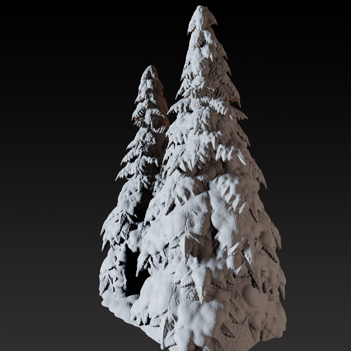 Snowy Pine with Snowman Miniature for Dungeons and Dragons, Pathfinder or other TTRPGs