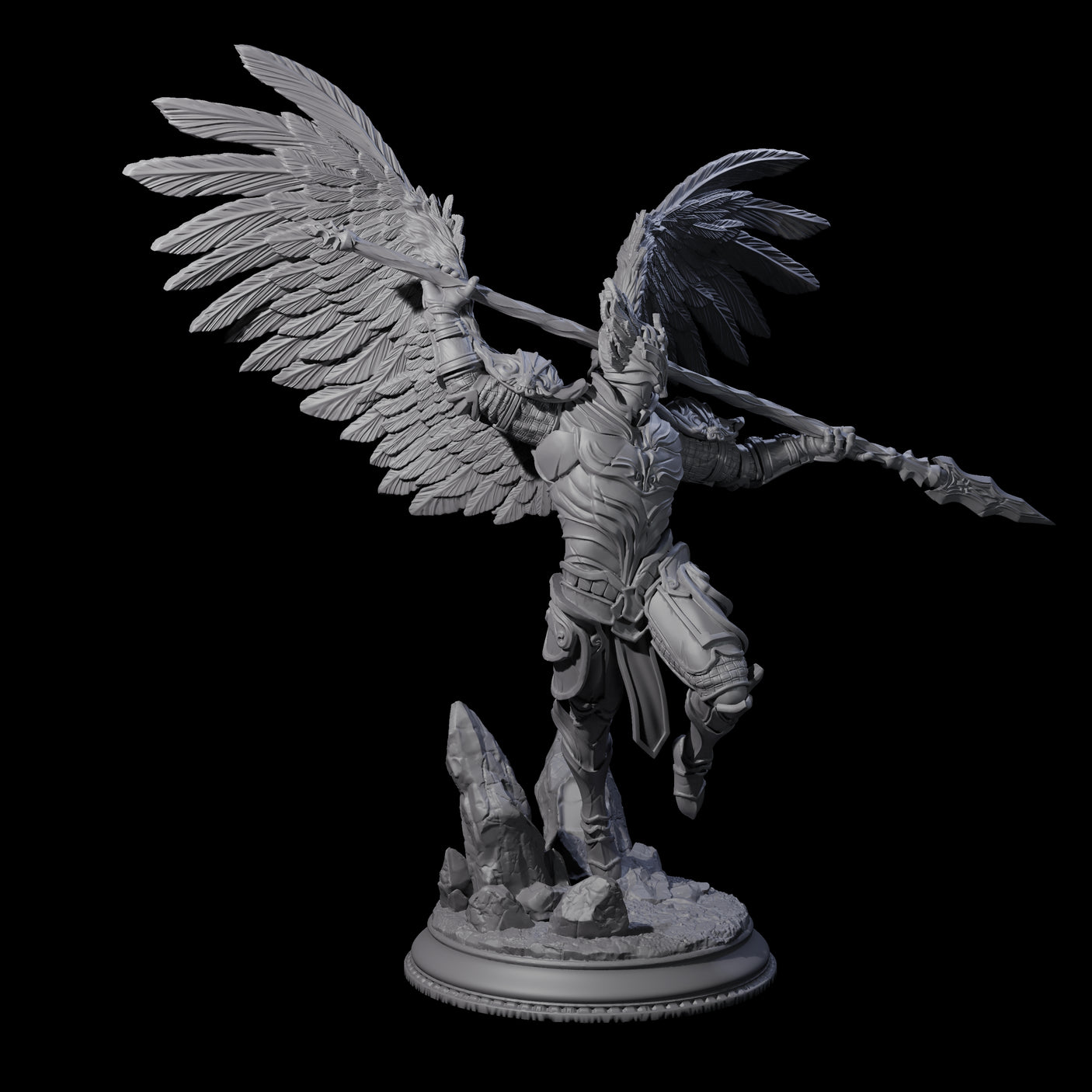 Soaring Deva A Miniature for Dungeons and Dragons, Pathfinder or other TTRPGs