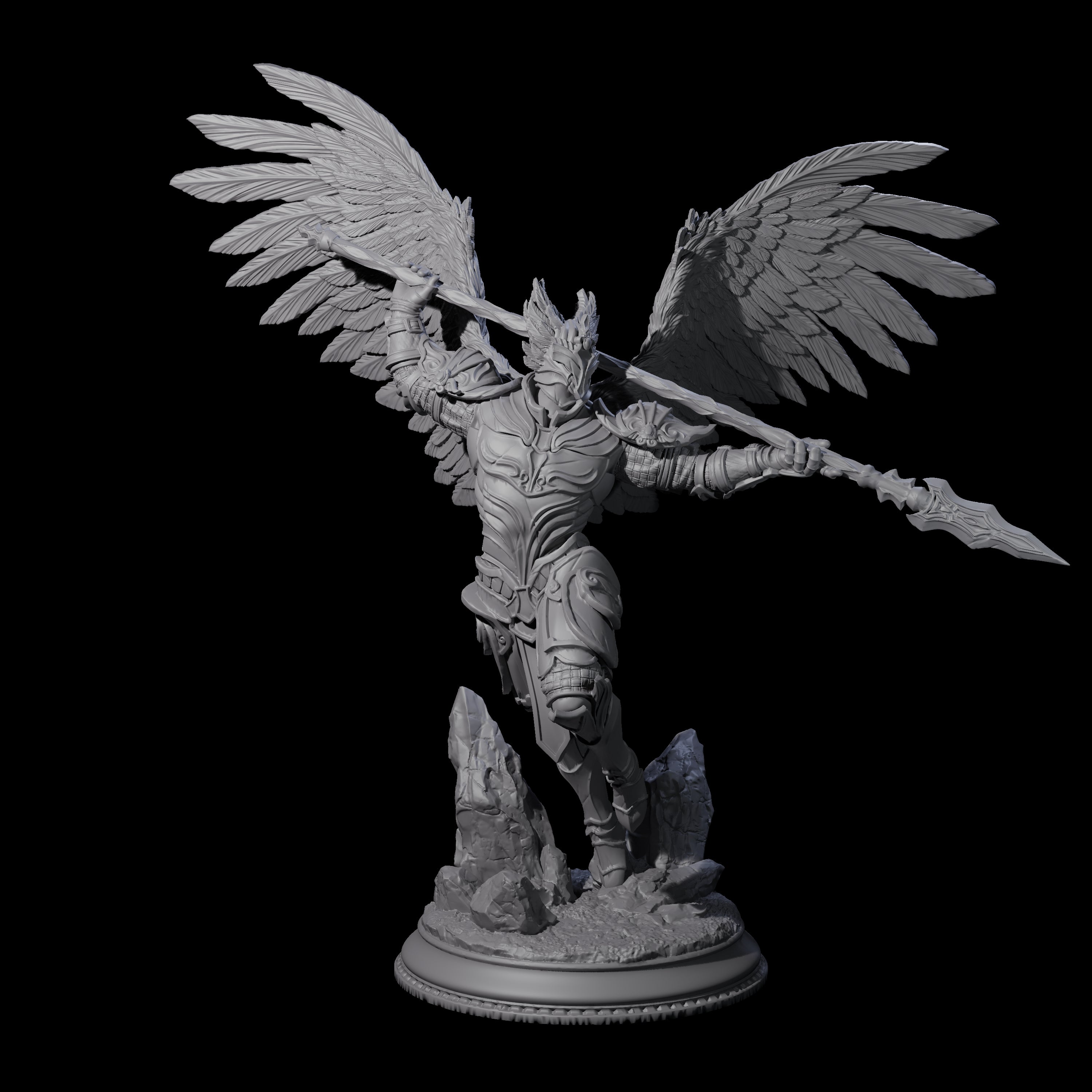 Soaring Deva A Miniature for Dungeons and Dragons, Pathfinder or other TTRPGs