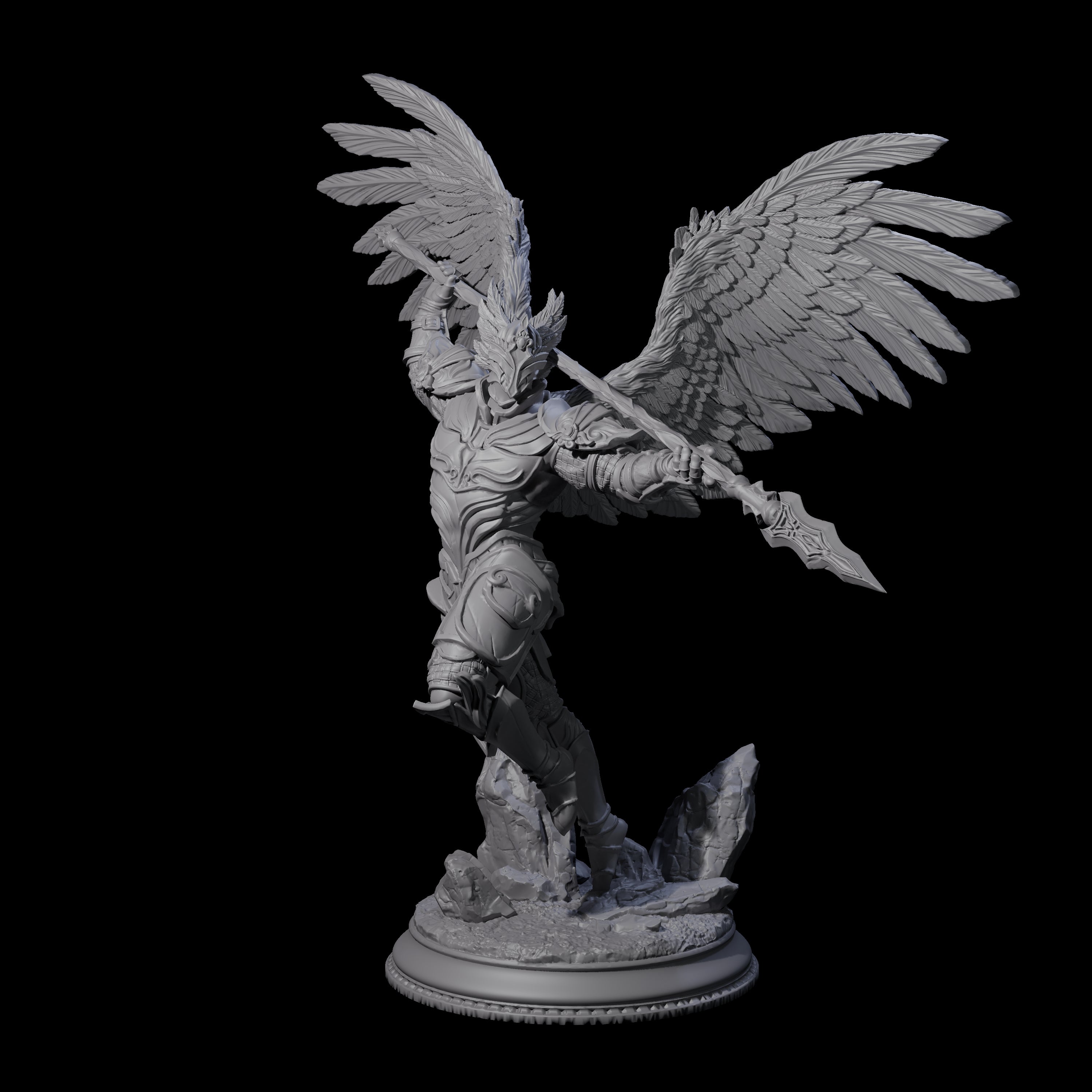 Soaring Deva A Miniature for Dungeons and Dragons, Pathfinder or other TTRPGs