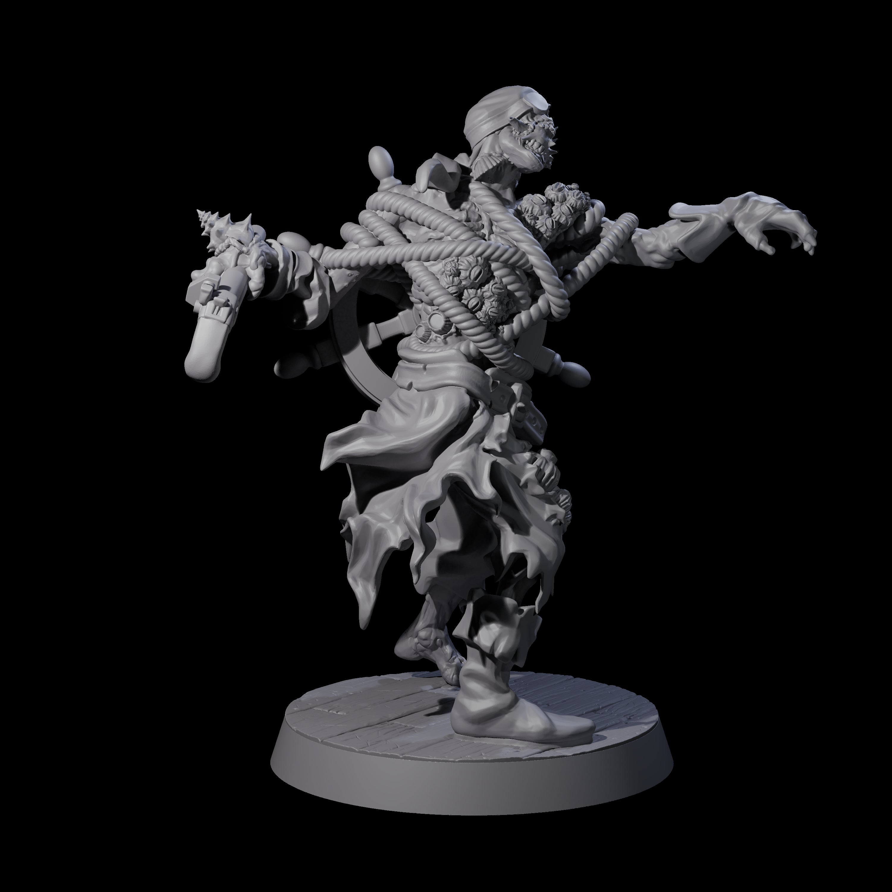Soggy Undead Pirate Skeleton A Miniature for Dungeons and Dragons, Pathfinder or other TTRPGs