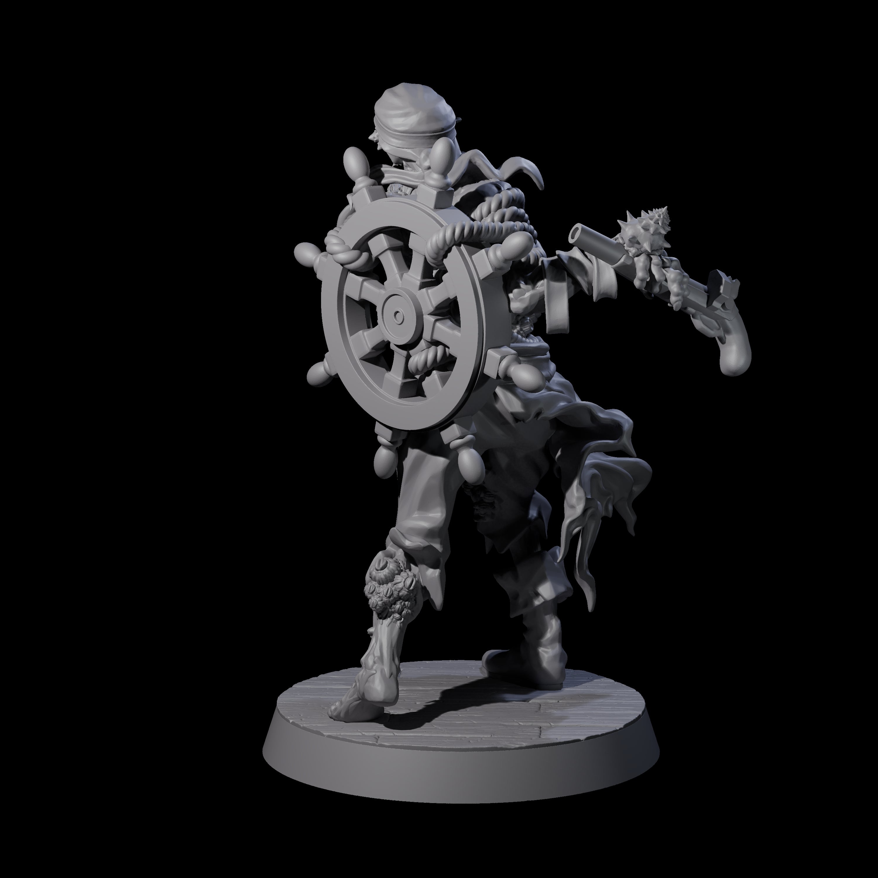 Soggy Undead Pirate Skeleton A Miniature for Dungeons and Dragons, Pathfinder or other TTRPGs