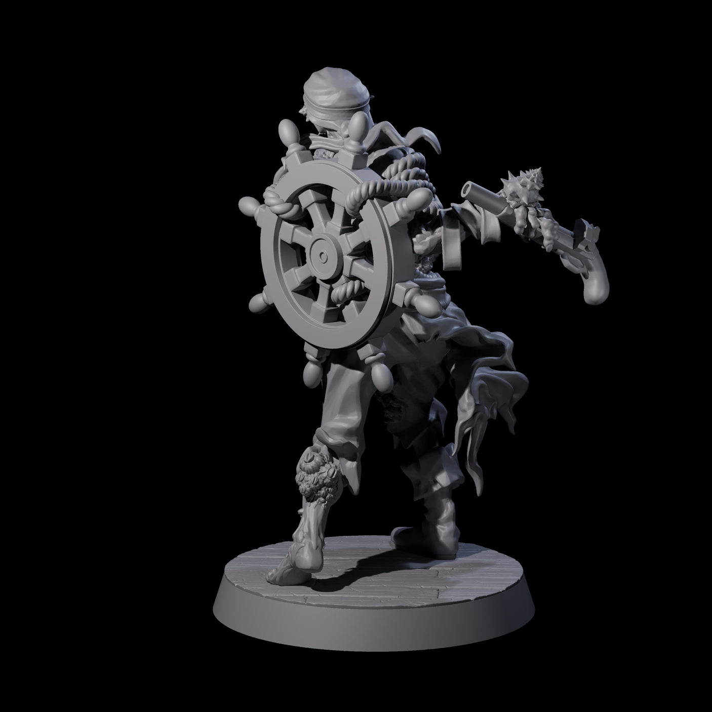 Soggy Undead Pirate Skeleton A Miniature for Dungeons and Dragons, Pathfinder or other TTRPGs