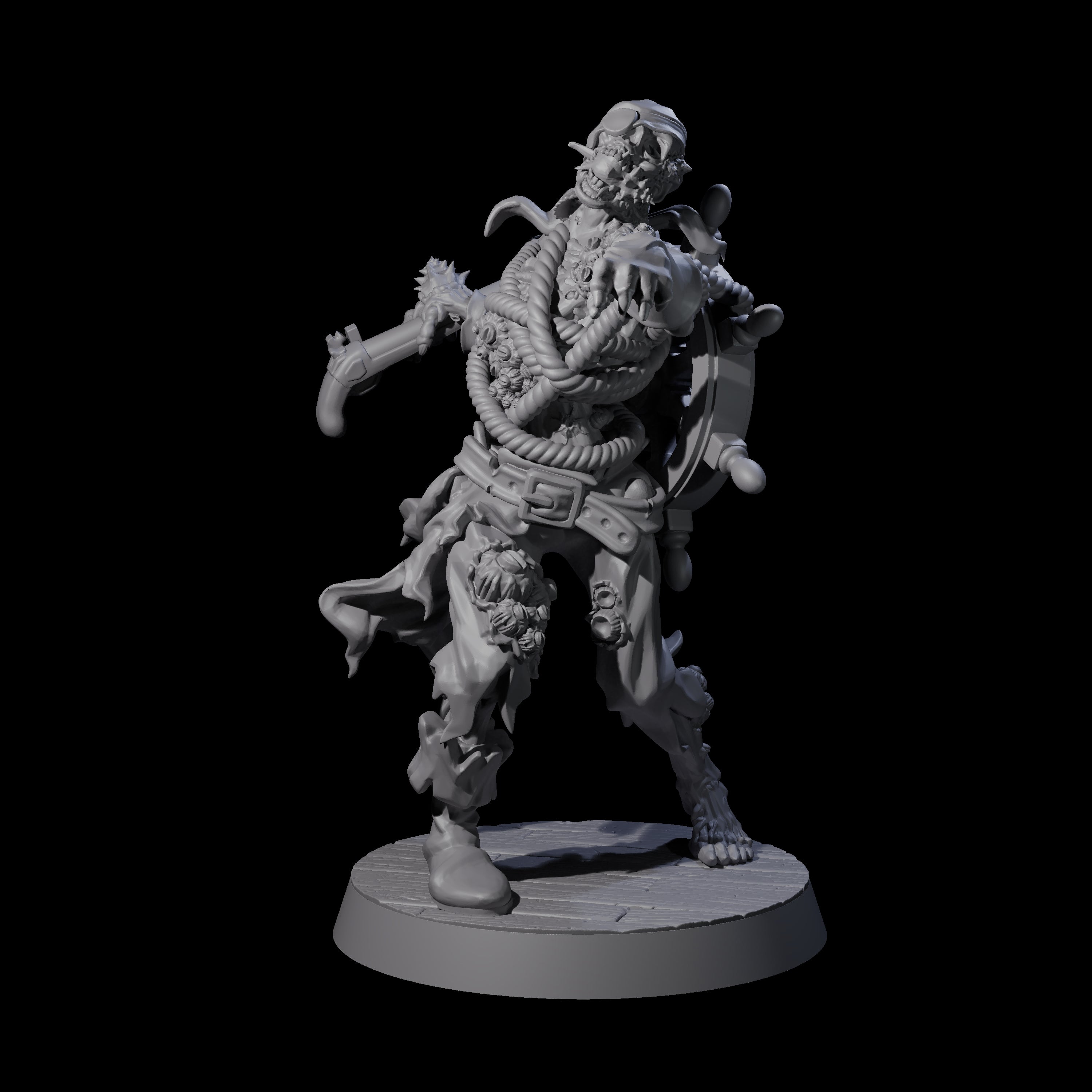 Soggy Undead Pirate Skeleton A Miniature for Dungeons and Dragons, Pathfinder or other TTRPGs