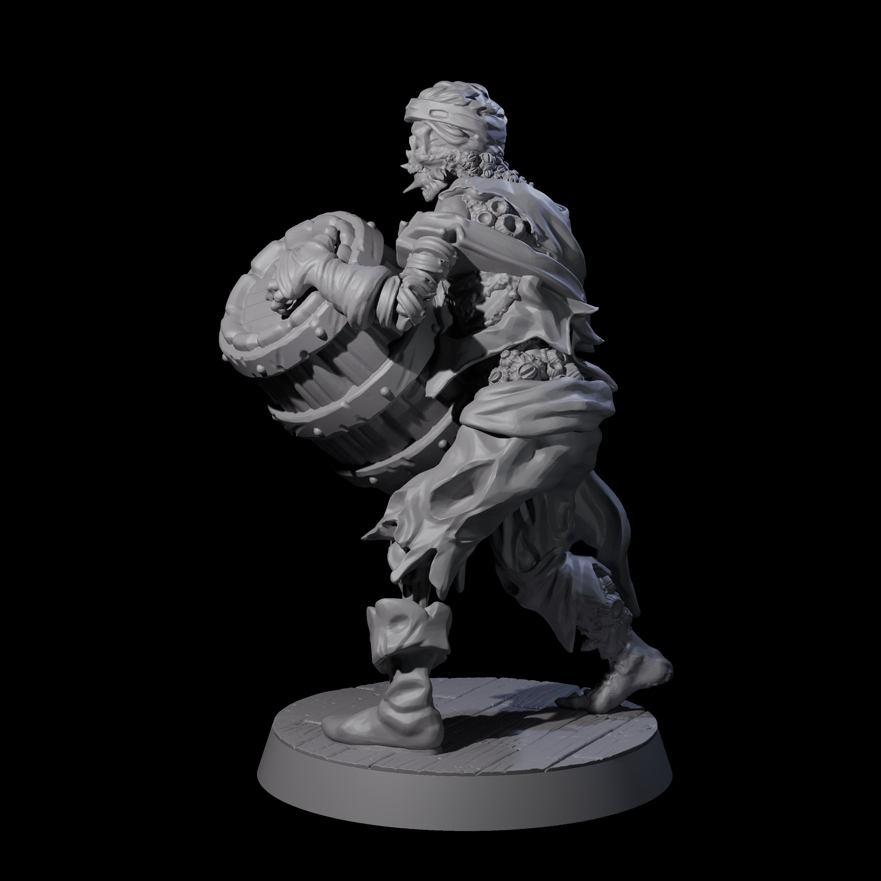 Soggy Undead Pirate Skeleton A Miniature for Dungeons and Dragons, Pathfinder or other TTRPGs