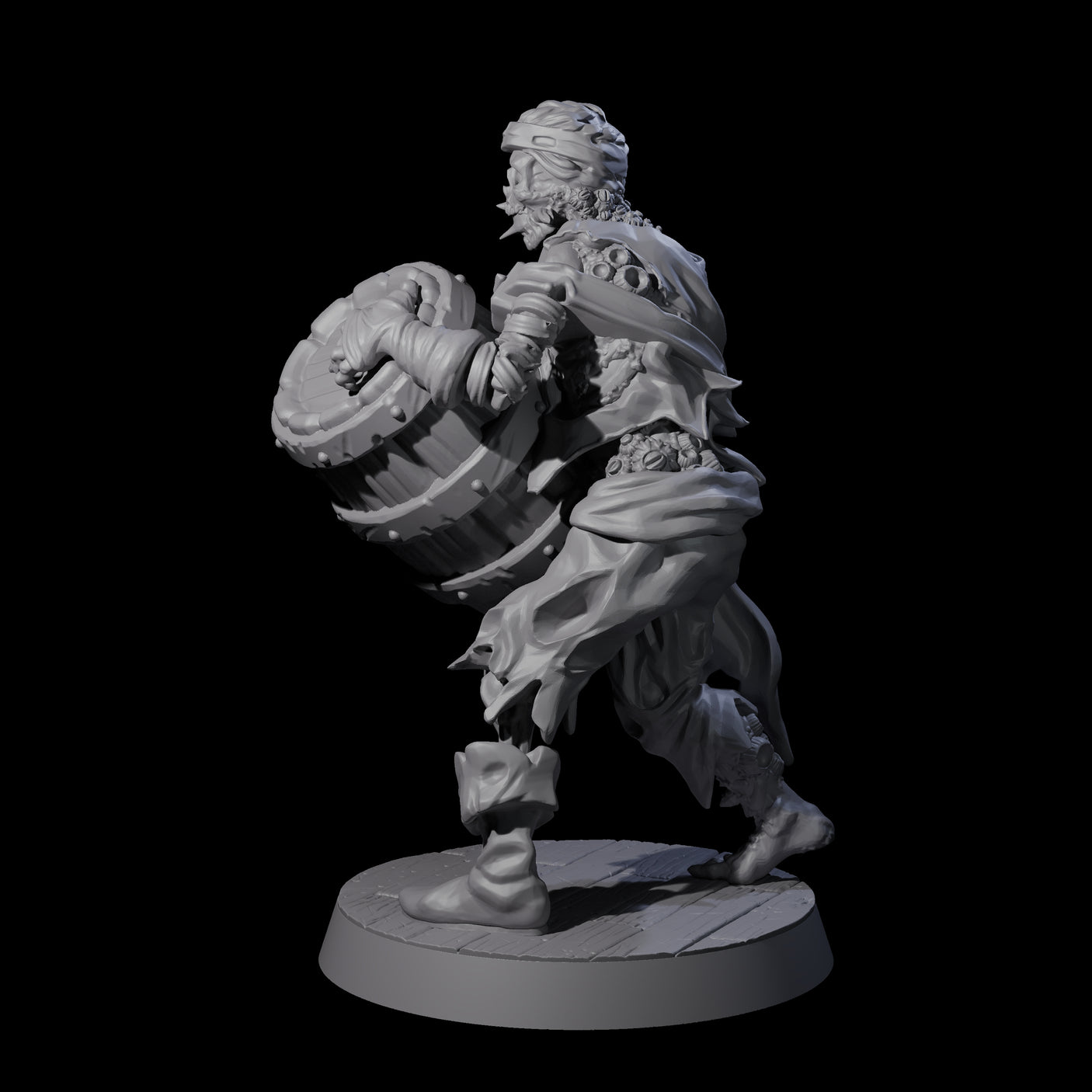 Soggy Undead Pirate Skeleton A Miniature for Dungeons and Dragons, Pathfinder or other TTRPGs