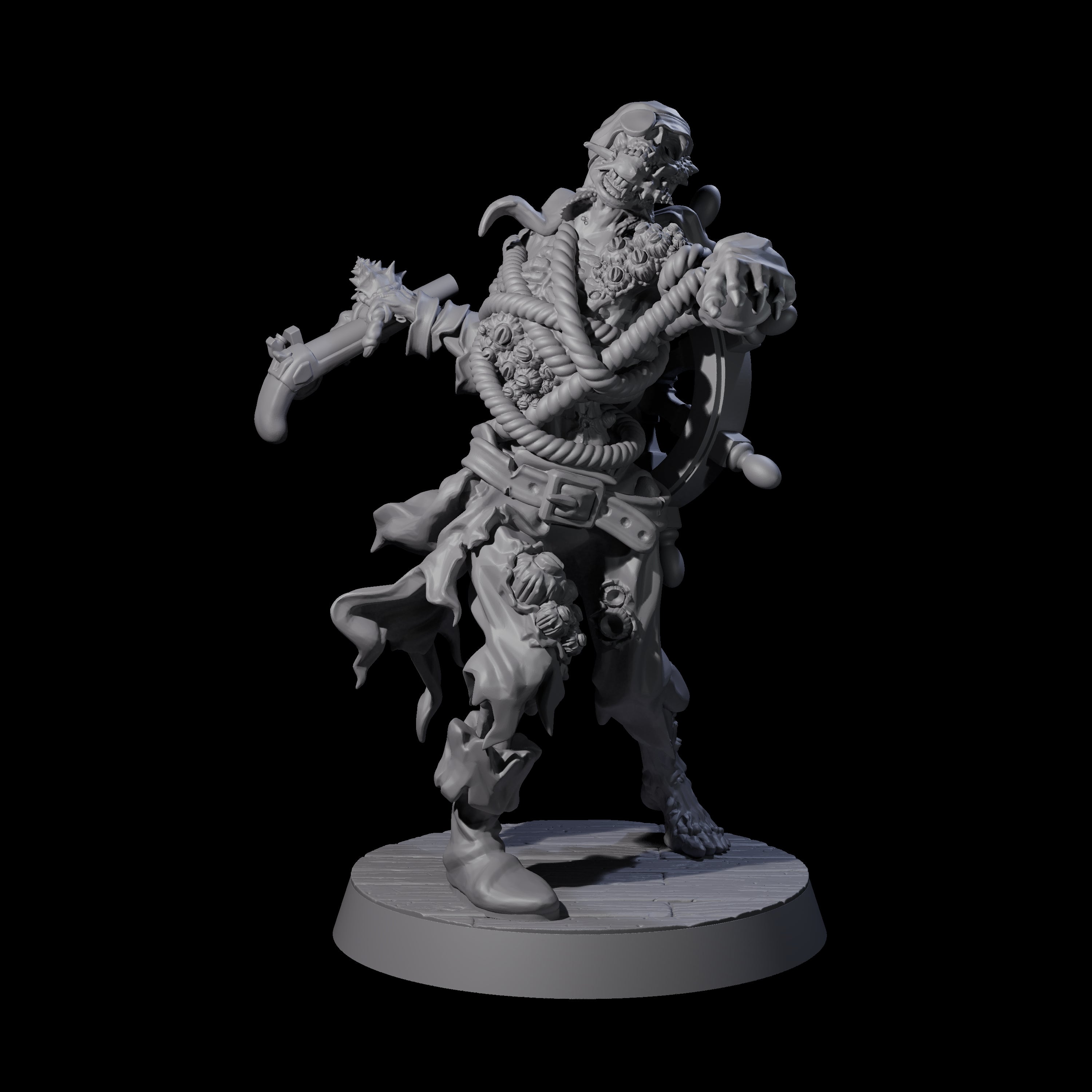 Soggy Undead Pirate Skeleton A Miniature for Dungeons and Dragons, Pathfinder or other TTRPGs