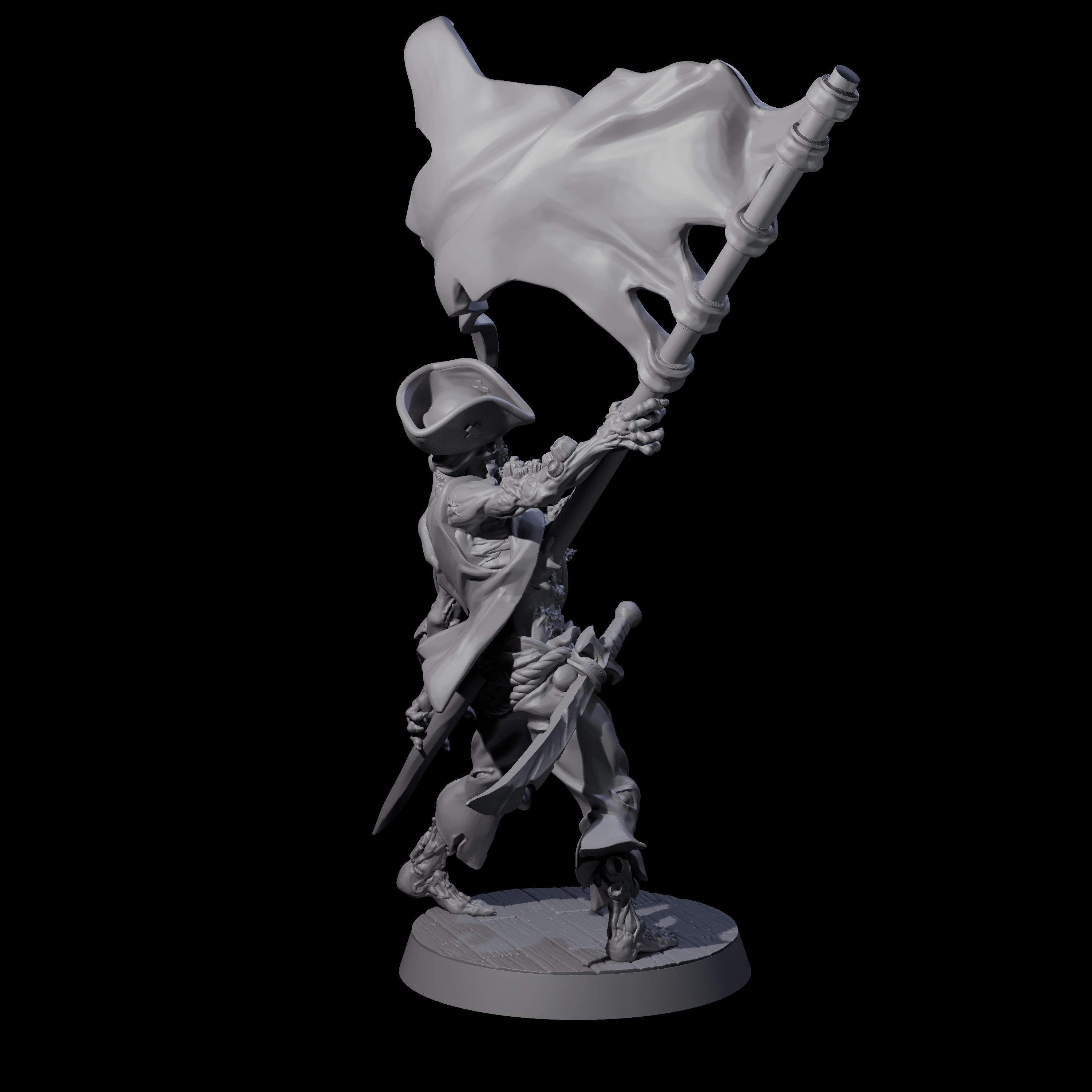 Soggy Undead Pirate Skeleton B Miniature for Dungeons and Dragons, Pathfinder or other TTRPGs