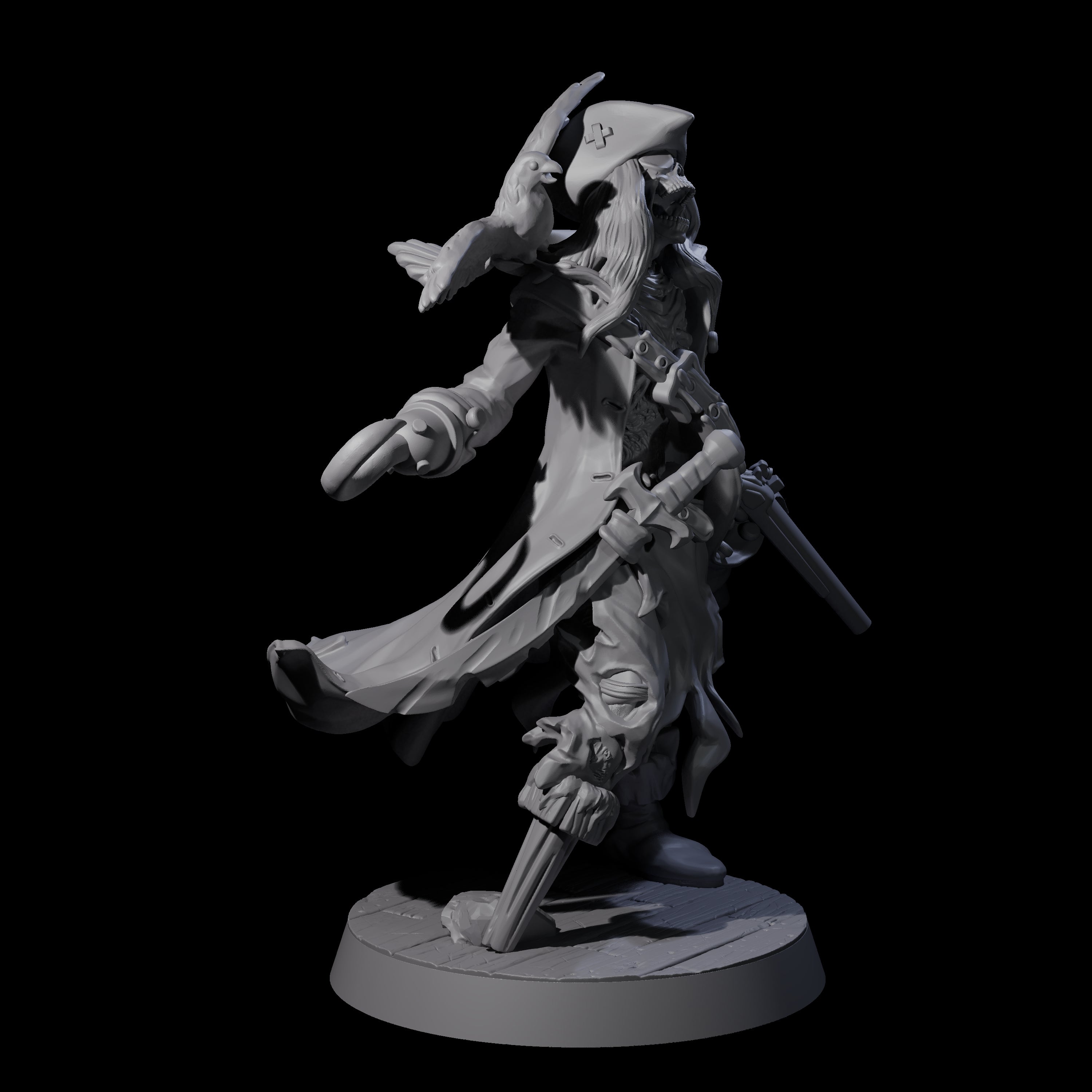 Soggy Undead Pirate Skeleton C Miniature for Dungeons and Dragons, Pathfinder or other TTRPGs