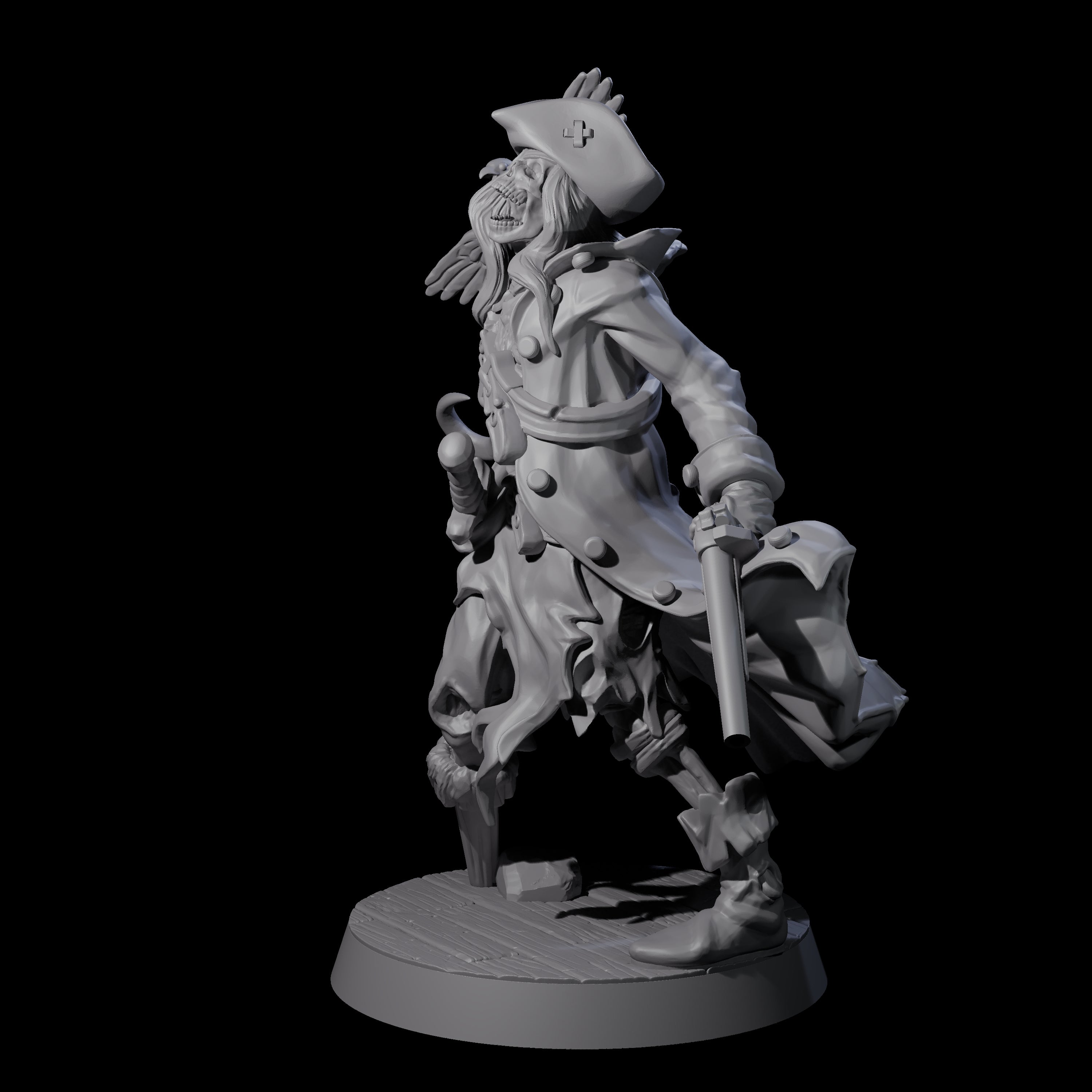 Soggy Undead Pirate Skeleton C Miniature for Dungeons and Dragons, Pathfinder or other TTRPGs