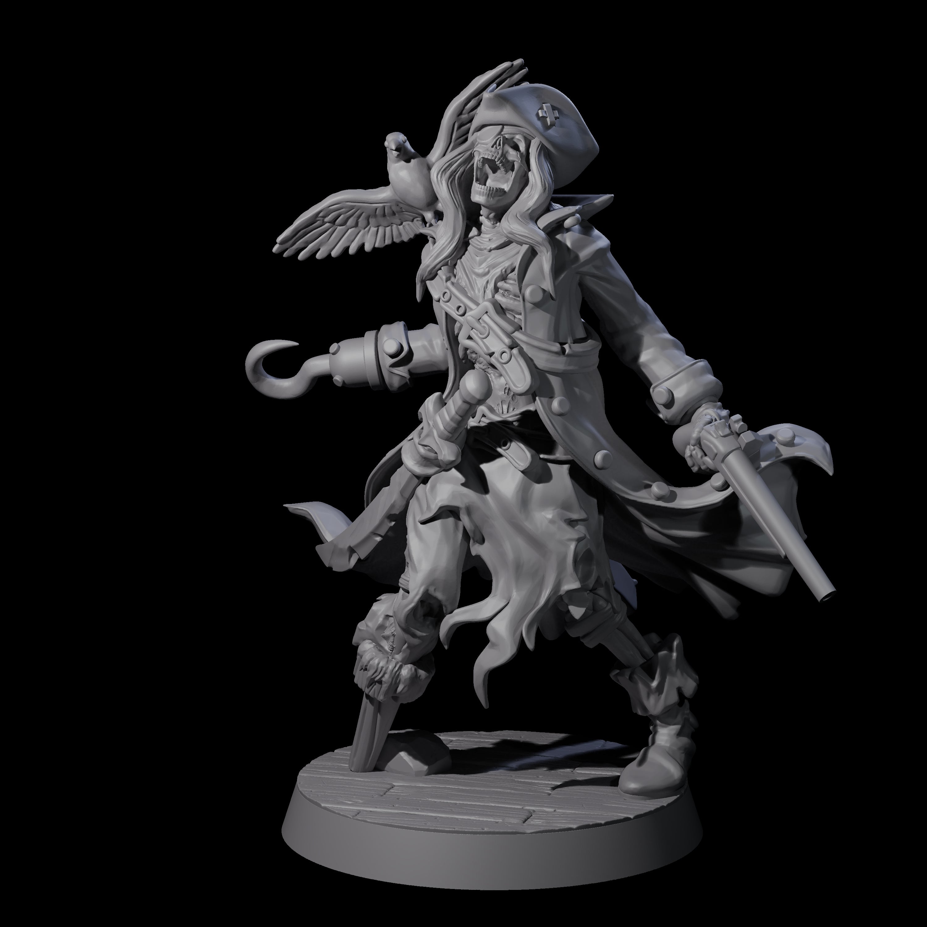 Soggy Undead Pirate Skeleton C Miniature for Dungeons and Dragons, Pathfinder or other TTRPGs
