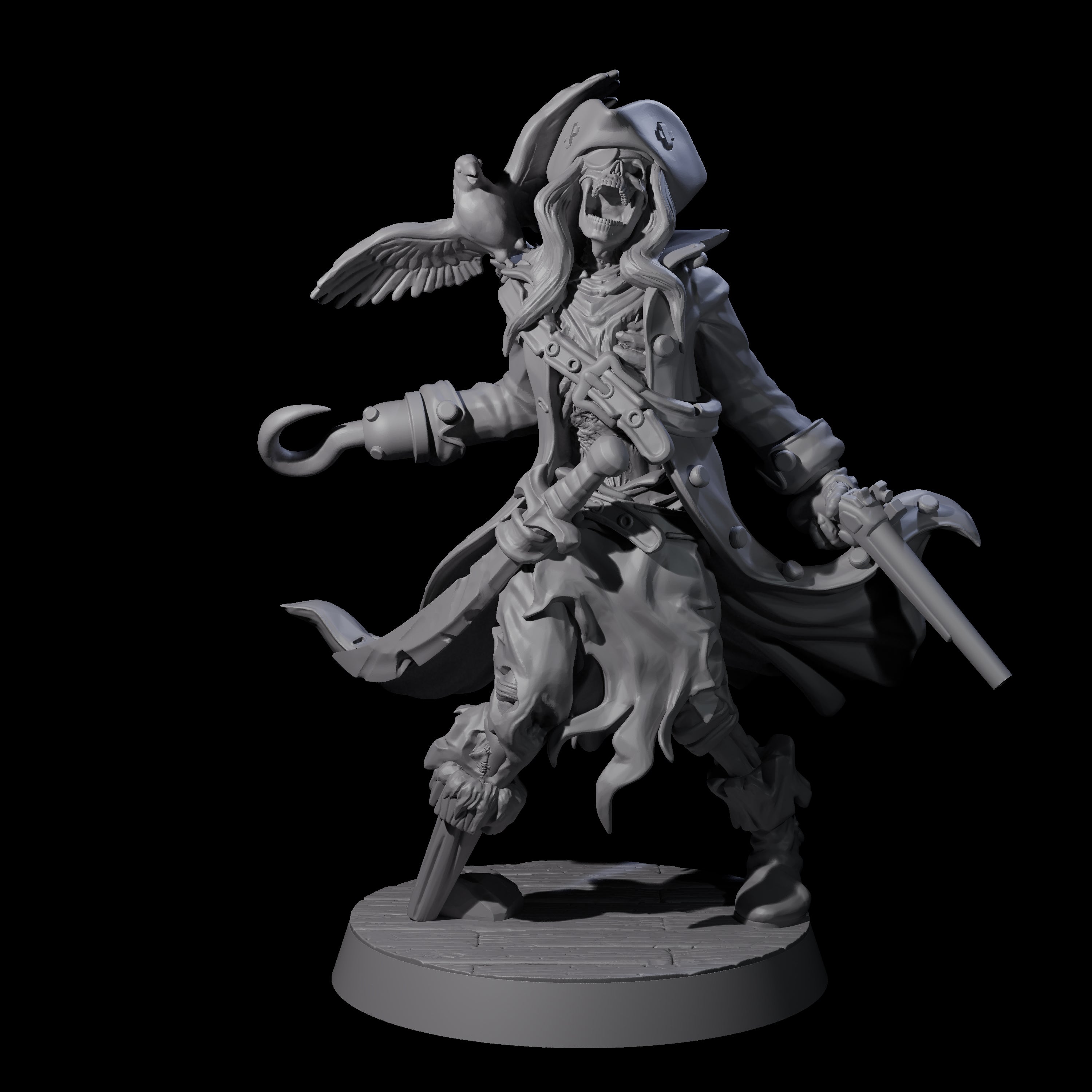 Soggy Undead Pirate Skeleton C Miniature for Dungeons and Dragons, Pathfinder or other TTRPGs