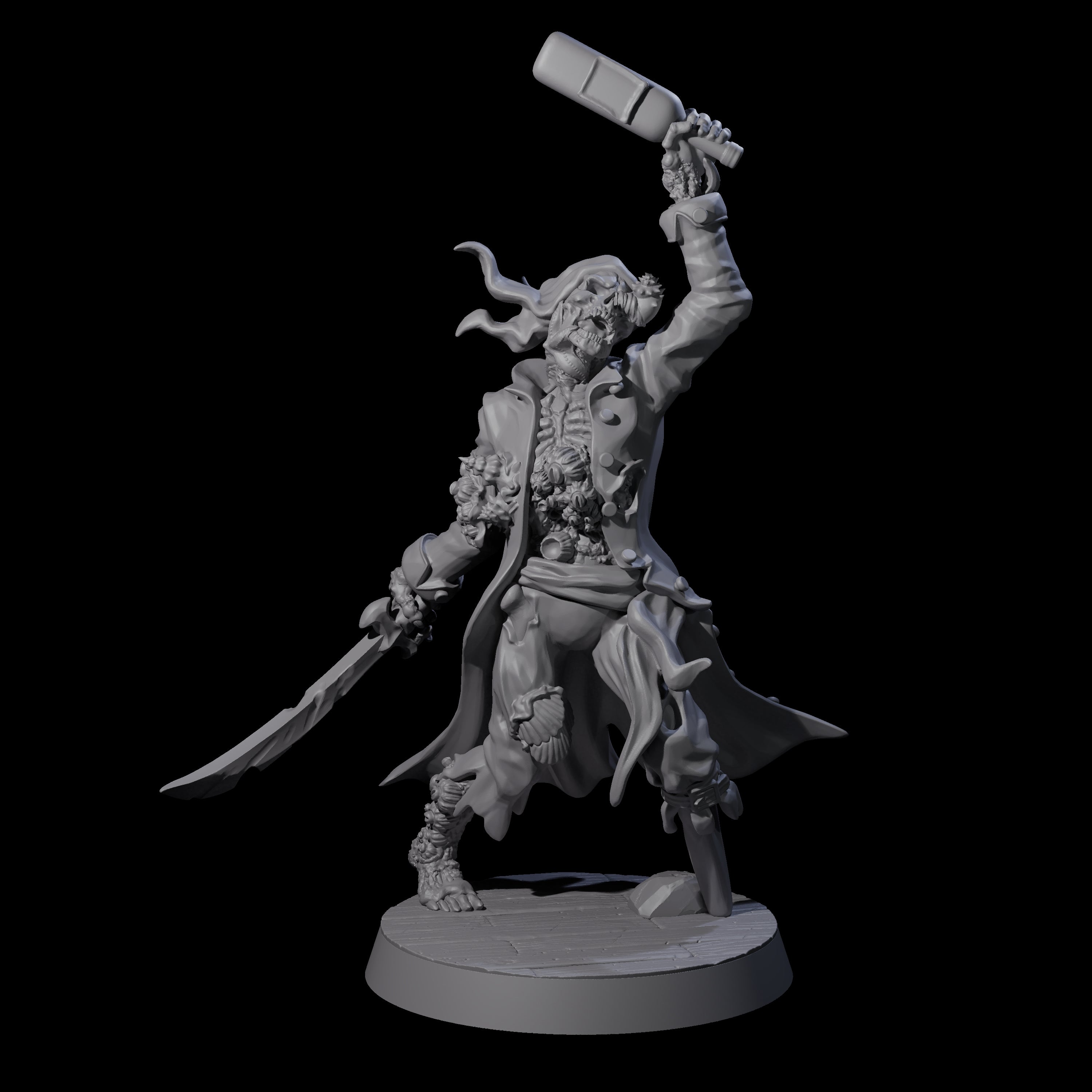 Soggy Undead Pirate Skeleton D Miniature for Dungeons and Dragons, Pathfinder or other TTRPGs