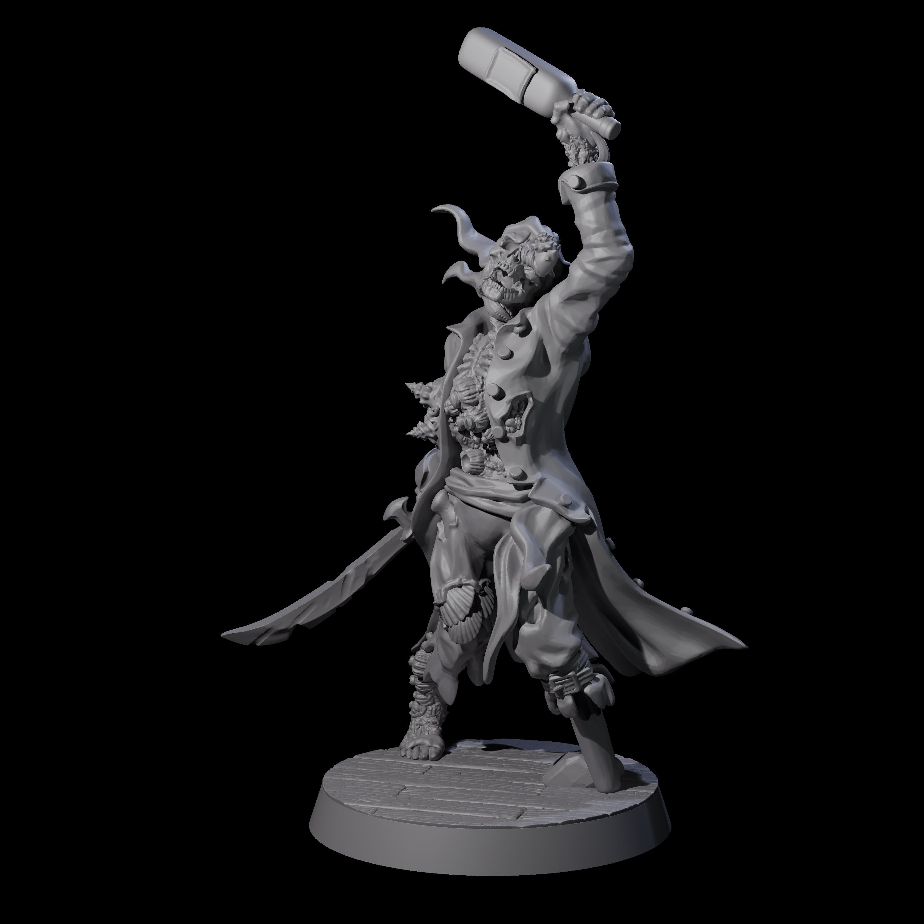 Soggy Undead Pirate Skeleton D Miniature for Dungeons and Dragons, Pathfinder or other TTRPGs