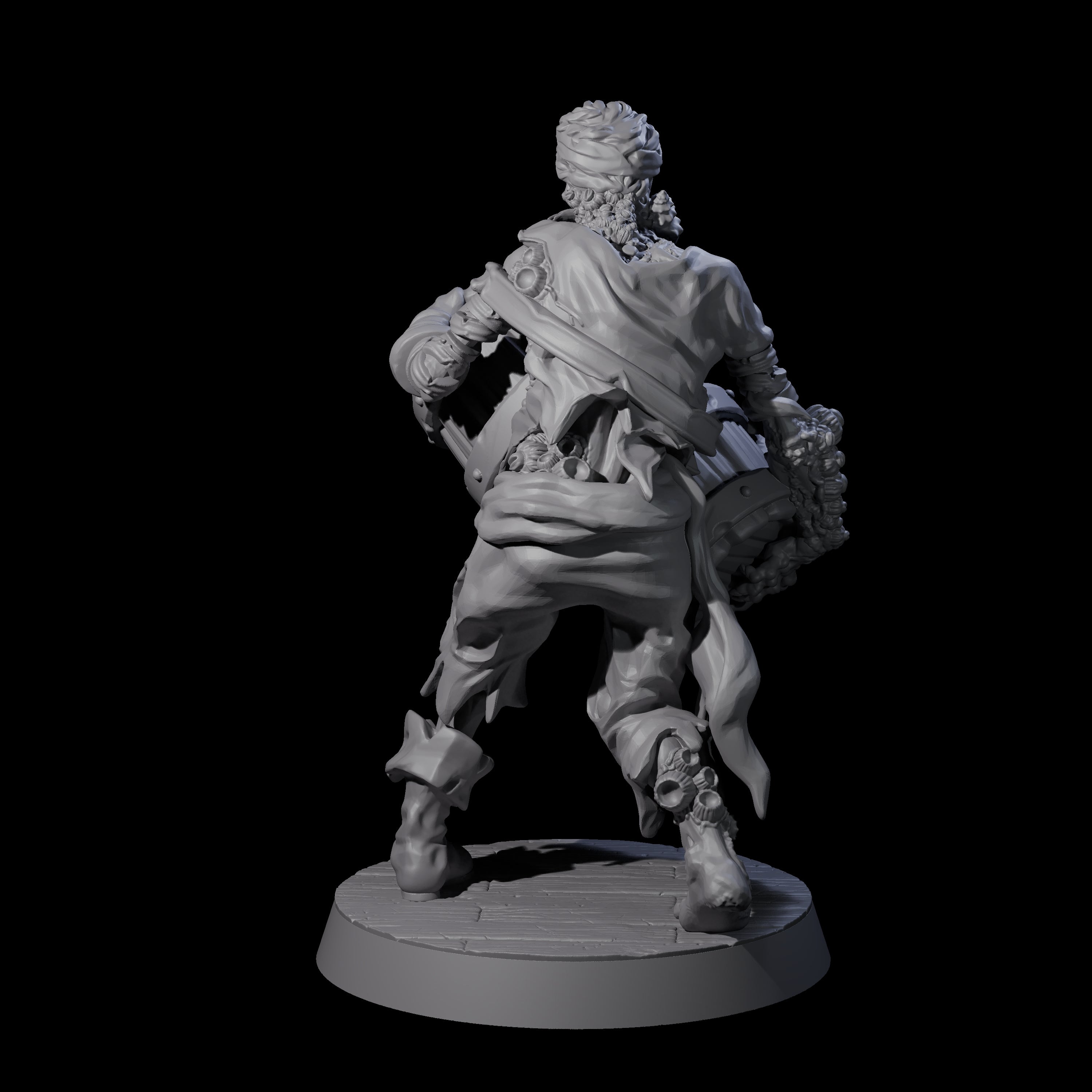 Soggy Undead Pirate Skeleton E Miniature for Dungeons and Dragons, Pathfinder or other TTRPGs