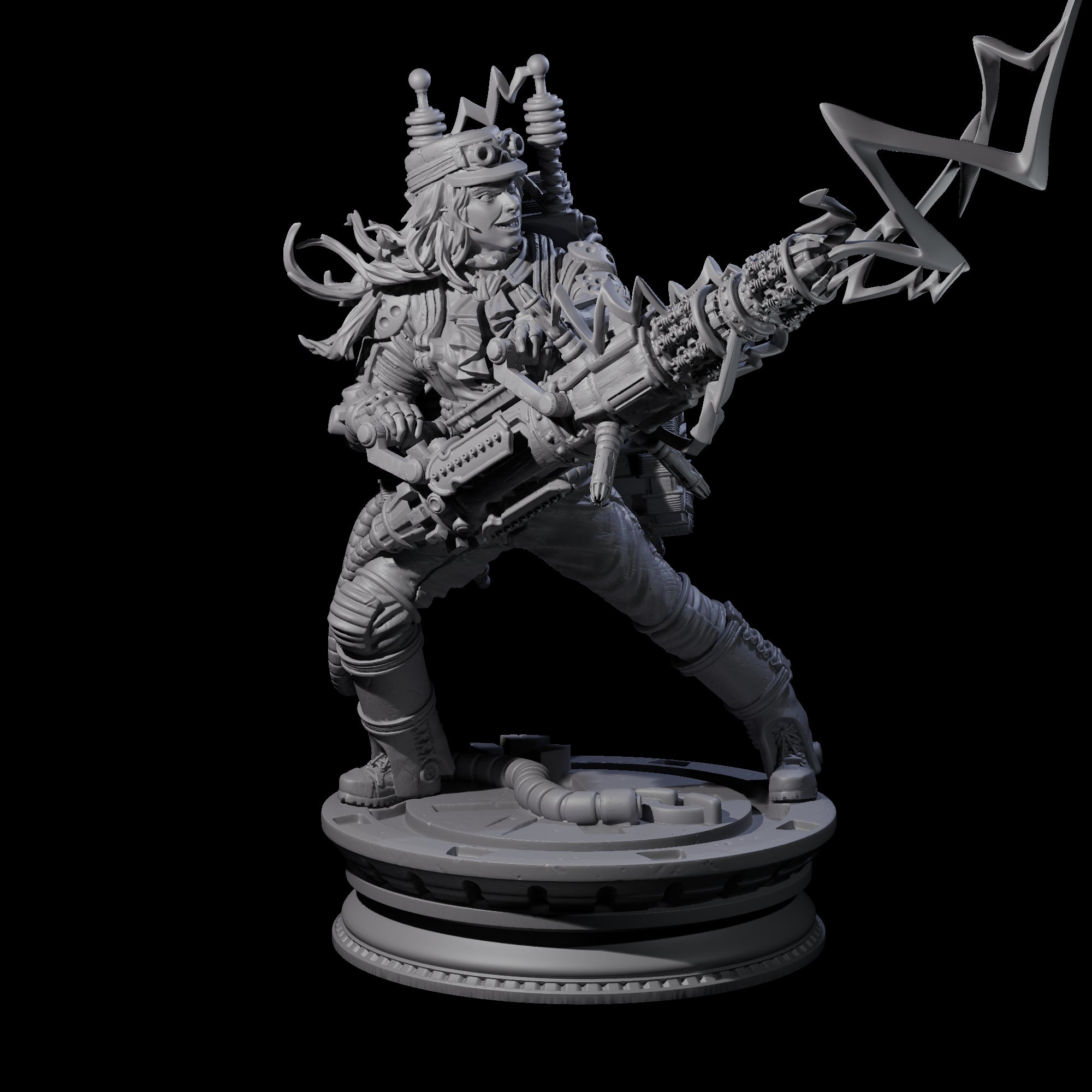 Sparking Mini Gun Artificer Miniature for Dungeons and Dragons, Pathfinder or other TTRPGs