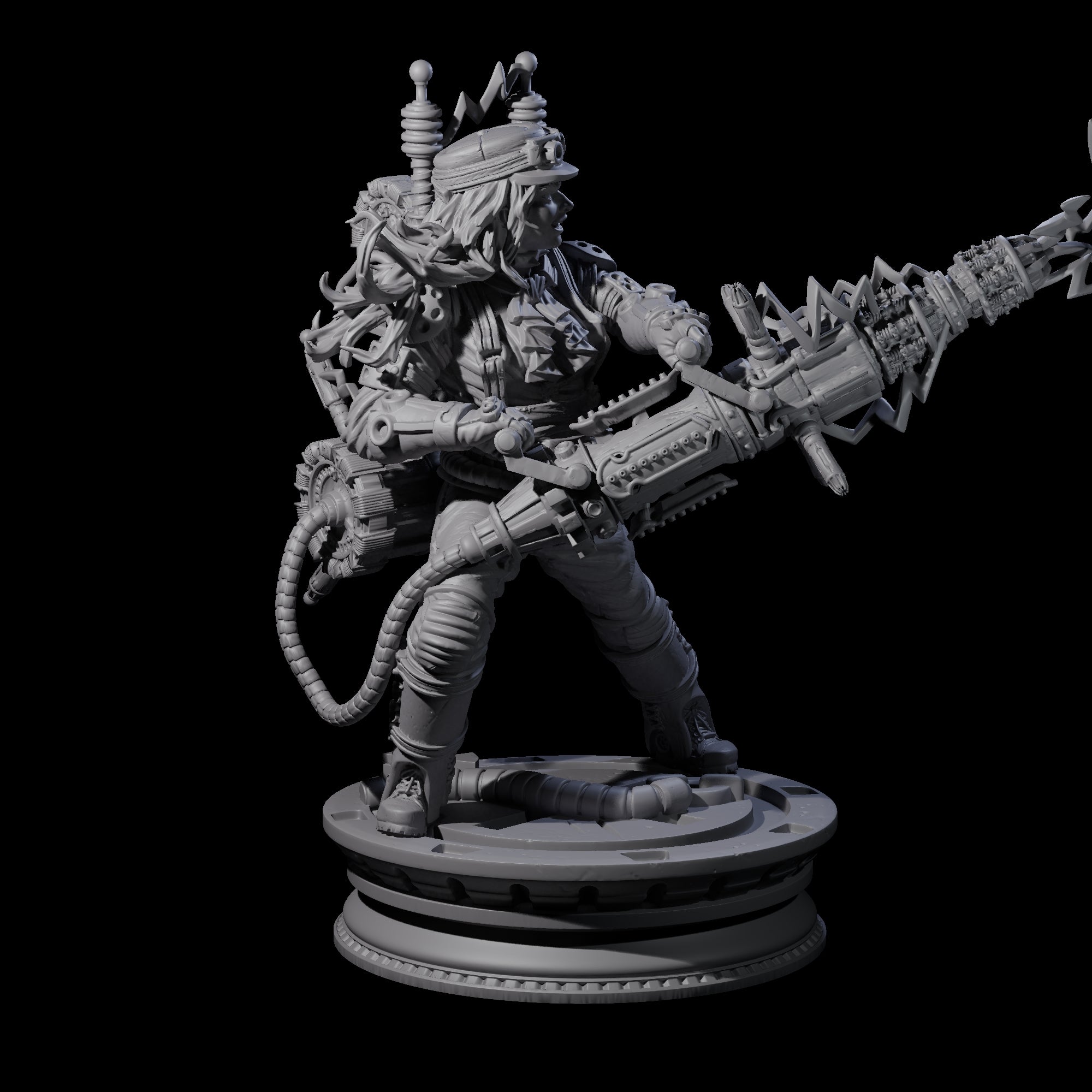 Sparking Mini Gun Artificer Miniature for Dungeons and Dragons, Pathfinder or other TTRPGs