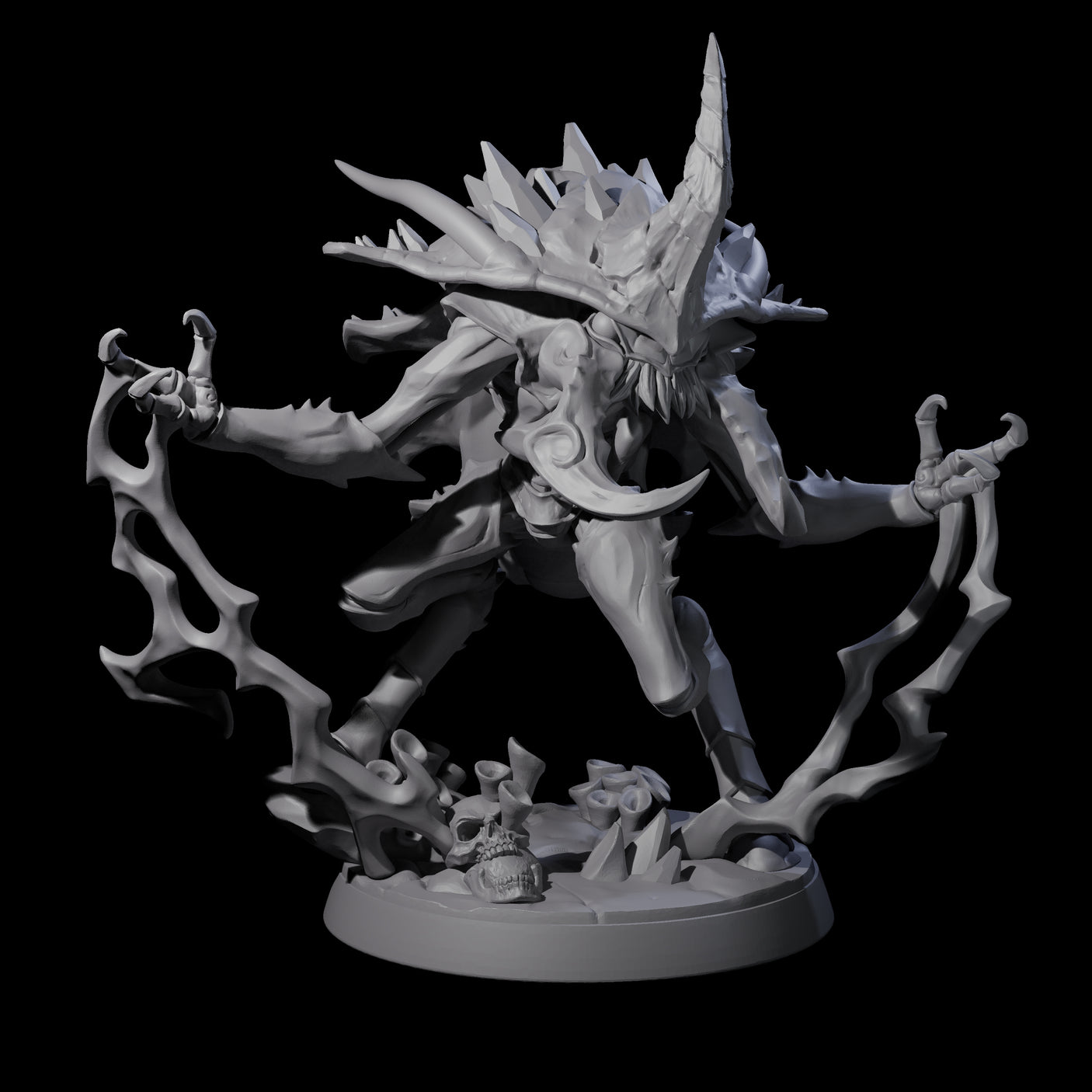 Sparking Thri-kreen Mage Miniature for Dungeons and Dragons, Pathfinder or other TTRPGs