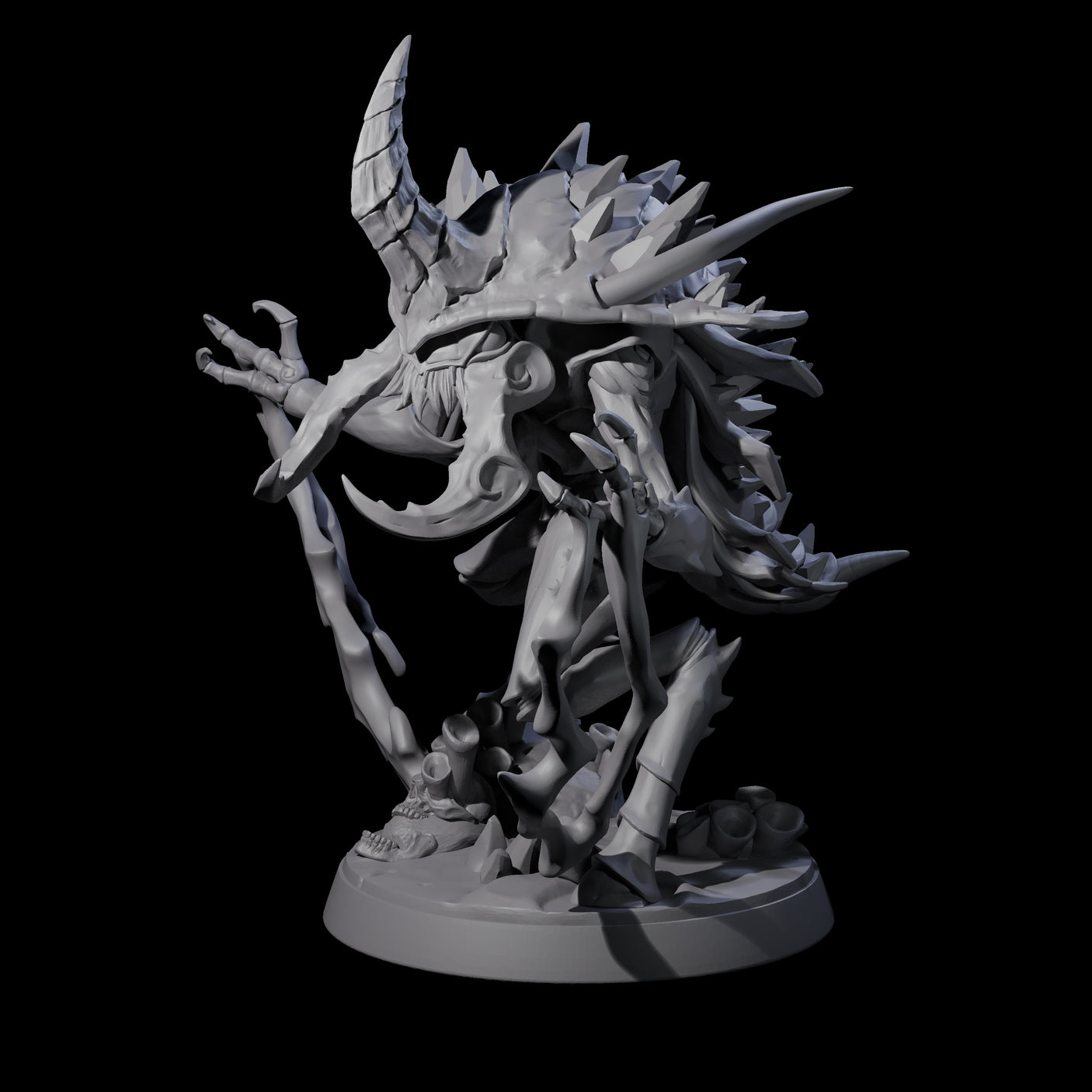 Sparking Thri-kreen Mage Miniature for Dungeons and Dragons, Pathfinder or other TTRPGs
