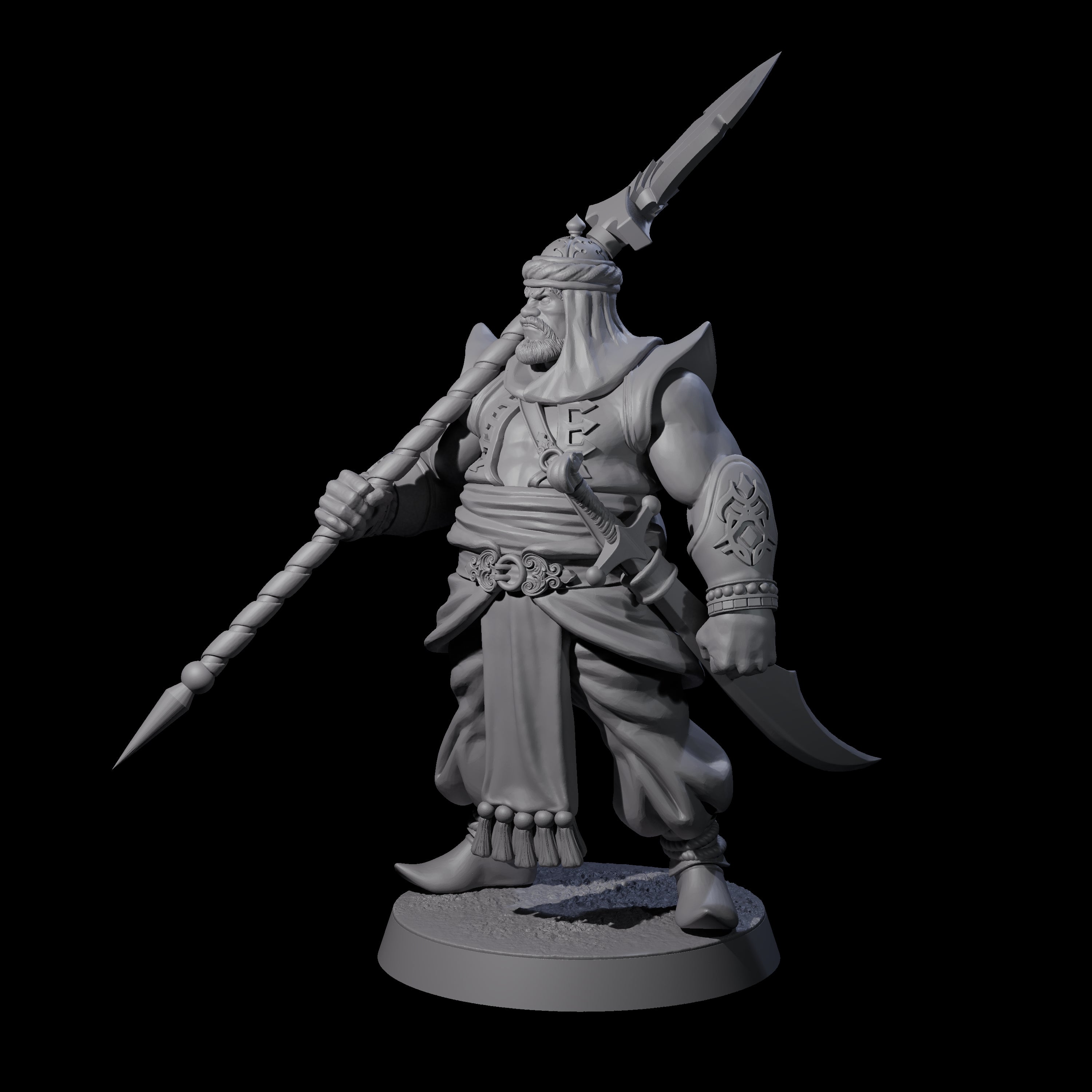 Spear Wielding Palace Guard B Miniature for Dungeons and Dragons, Pathfinder or other TTRPGs