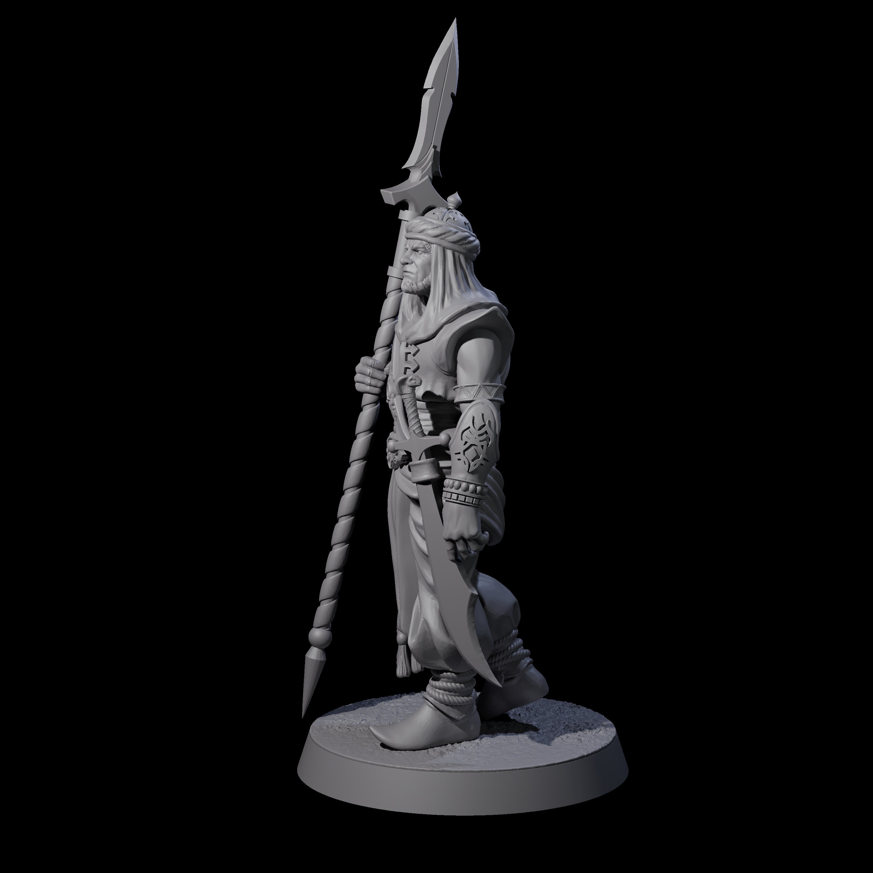Spear Wielding Palace Guard C Miniature for Dungeons and Dragons, Pathfinder or other TTRPGs