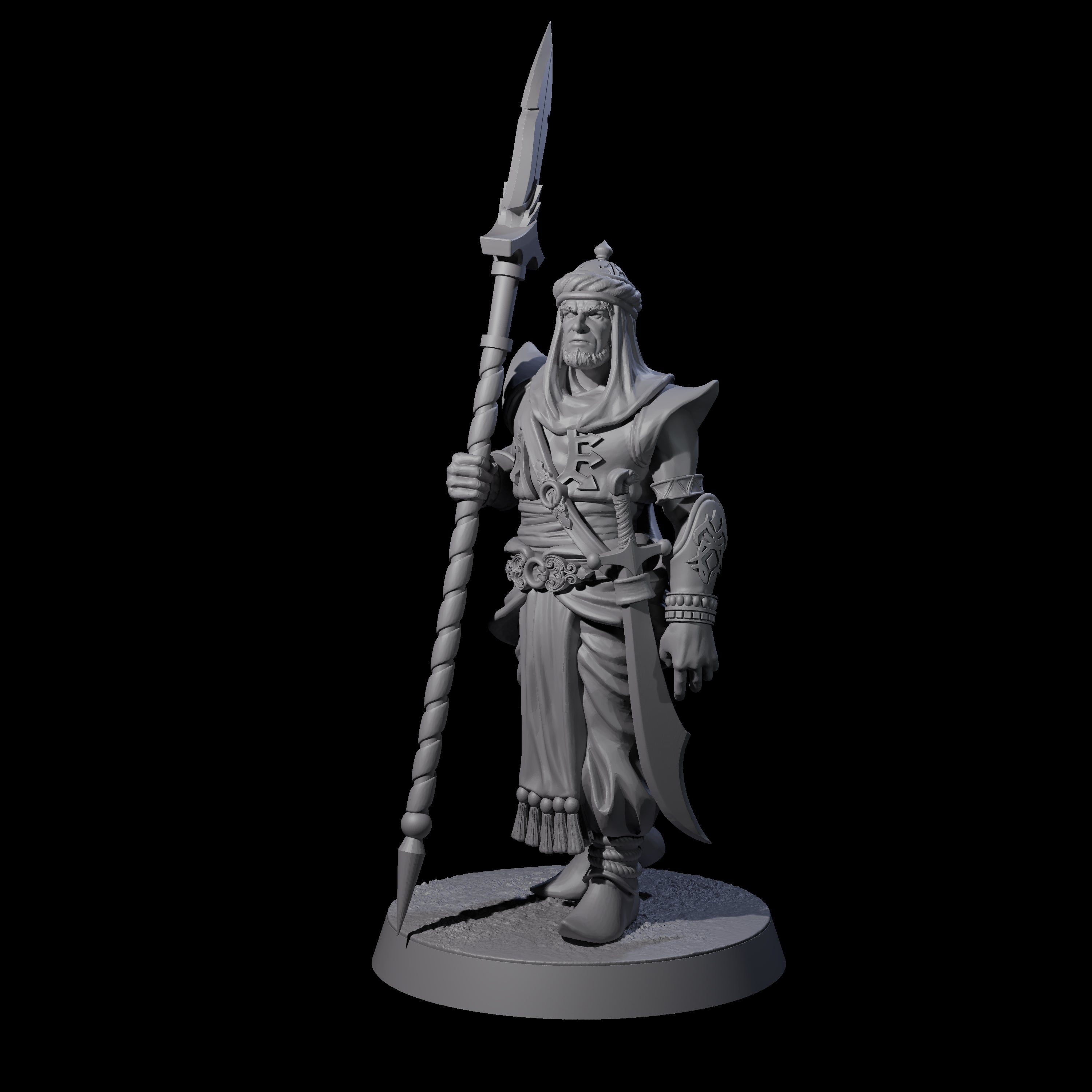 Spear Wielding Palace Guard C Miniature for Dungeons and Dragons, Pathfinder or other TTRPGs
