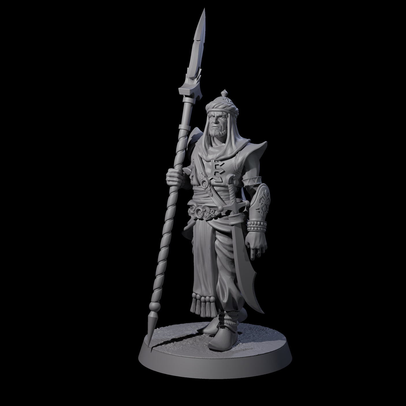 Spear Wielding Palace Guard C Miniature for Dungeons and Dragons, Pathfinder or other TTRPGs