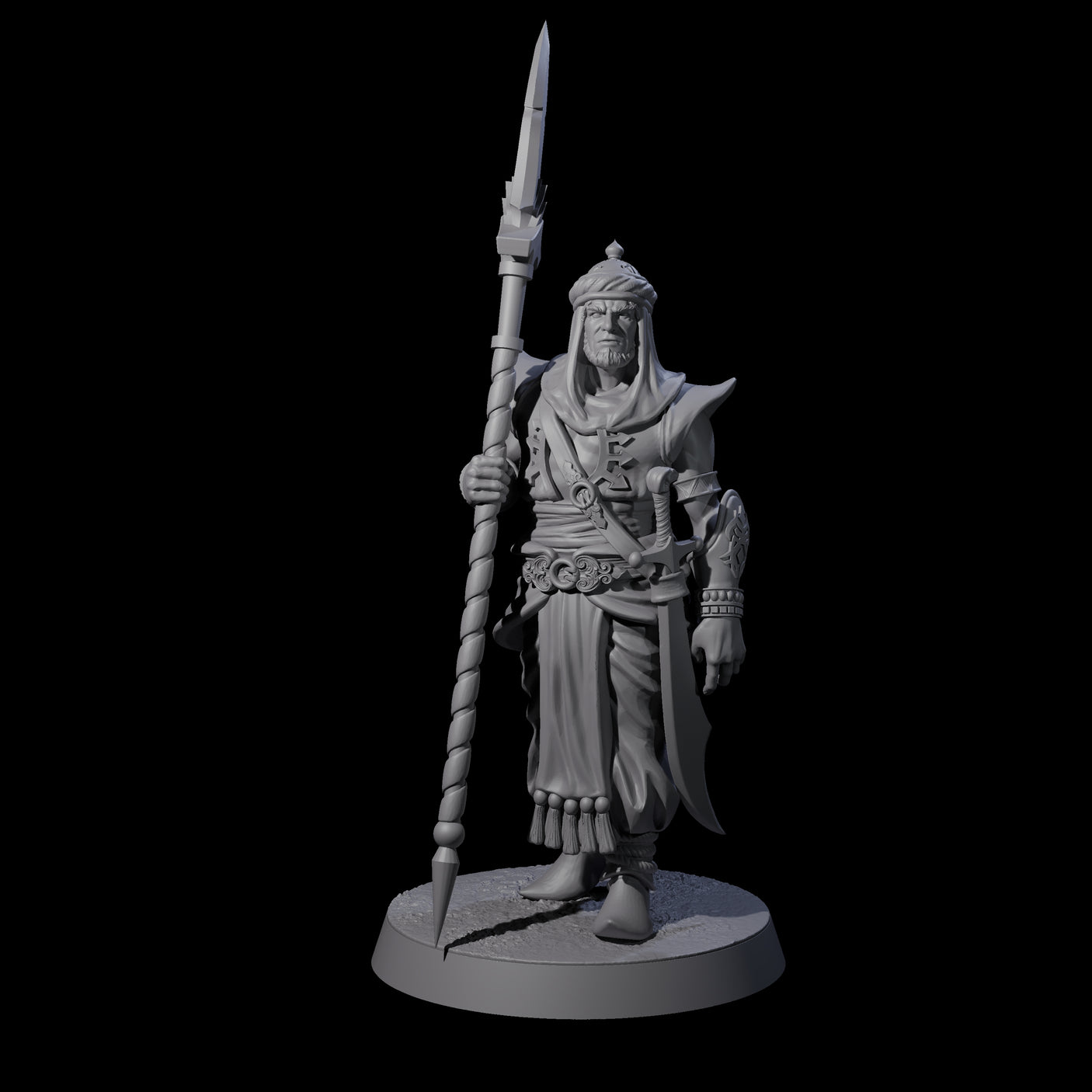 Spear Wielding Palace Guard C Miniature for Dungeons and Dragons, Pathfinder or other TTRPGs