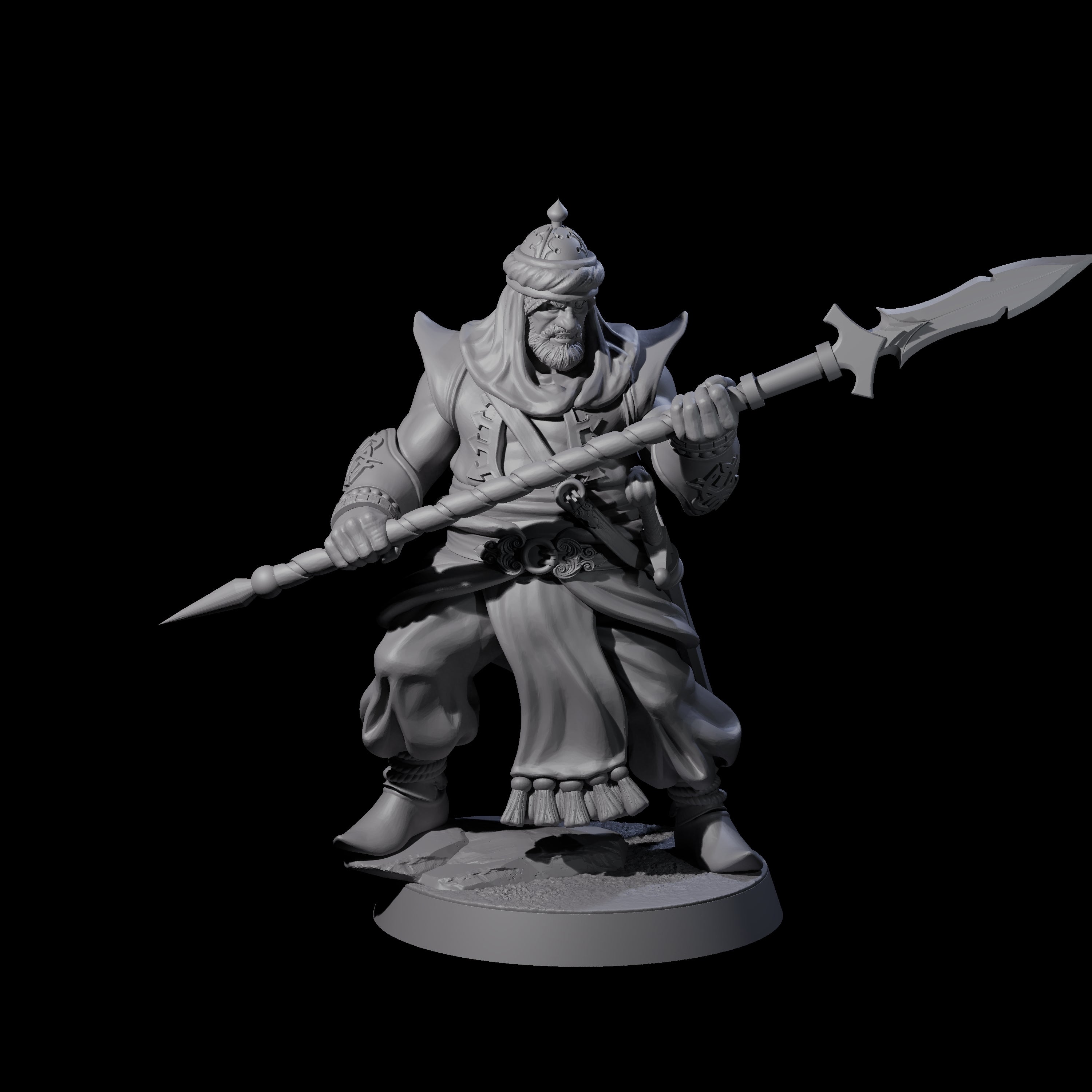 Spear Wielding Palace Guard D Miniature for Dungeons and Dragons, Pathfinder or other TTRPGs