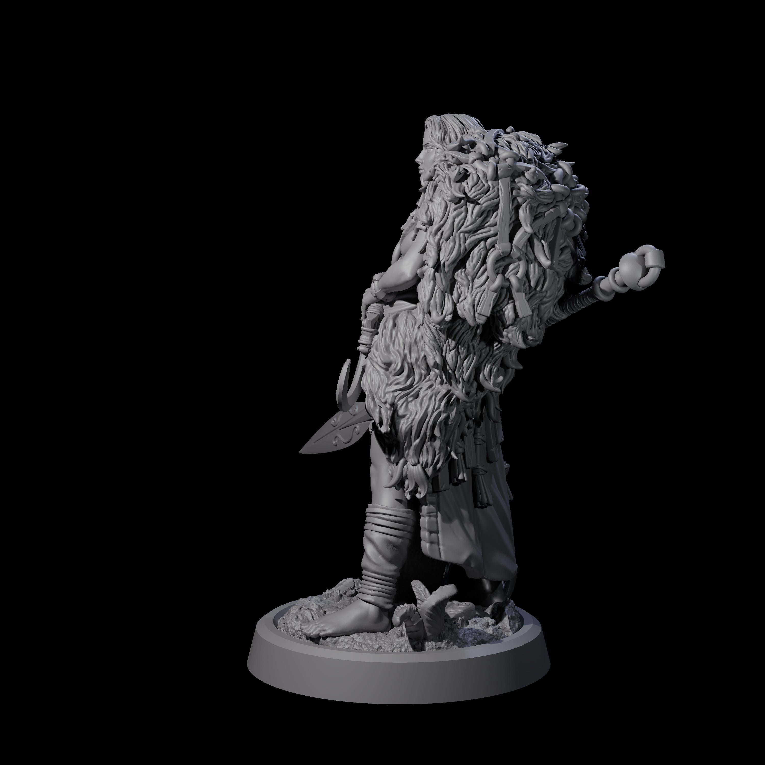 Spearmaiden Barbarian of the North Miniature for Dungeons and Dragons, Pathfinder or other TTRPGs