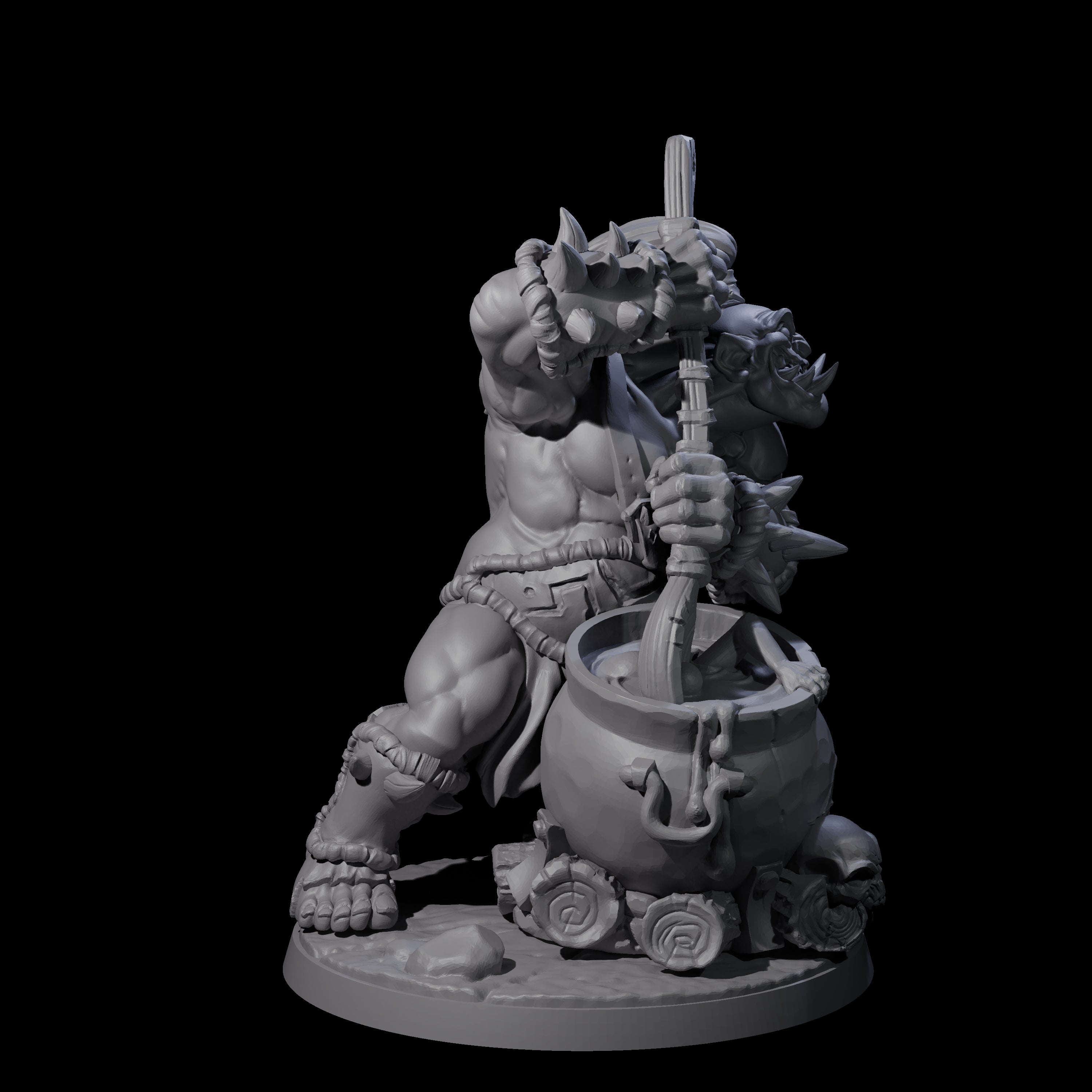 Spicy Ogre Cook Miniature for Dungeons and Dragons, Pathfinder or other TTRPGs