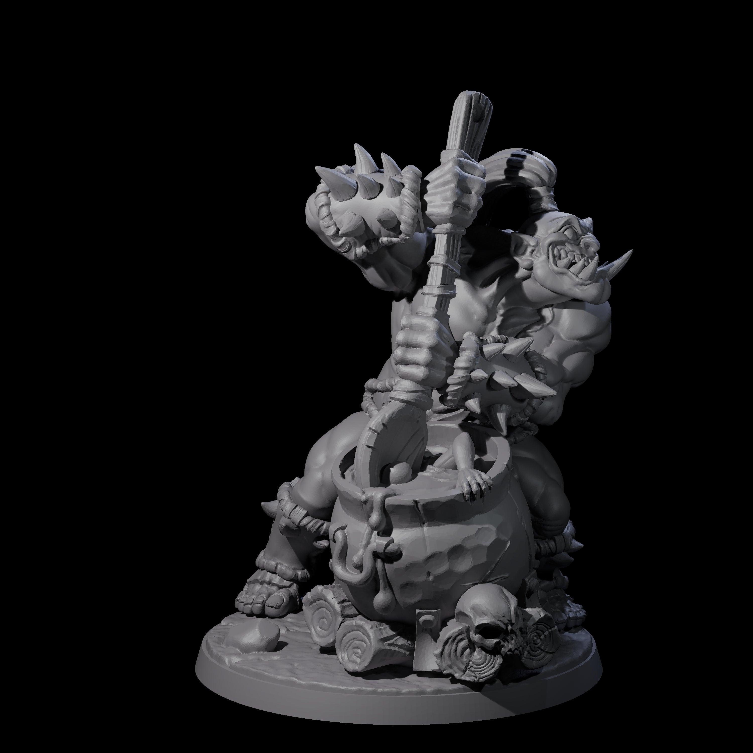 Spicy Ogre Cook Miniature for Dungeons and Dragons, Pathfinder or other TTRPGs