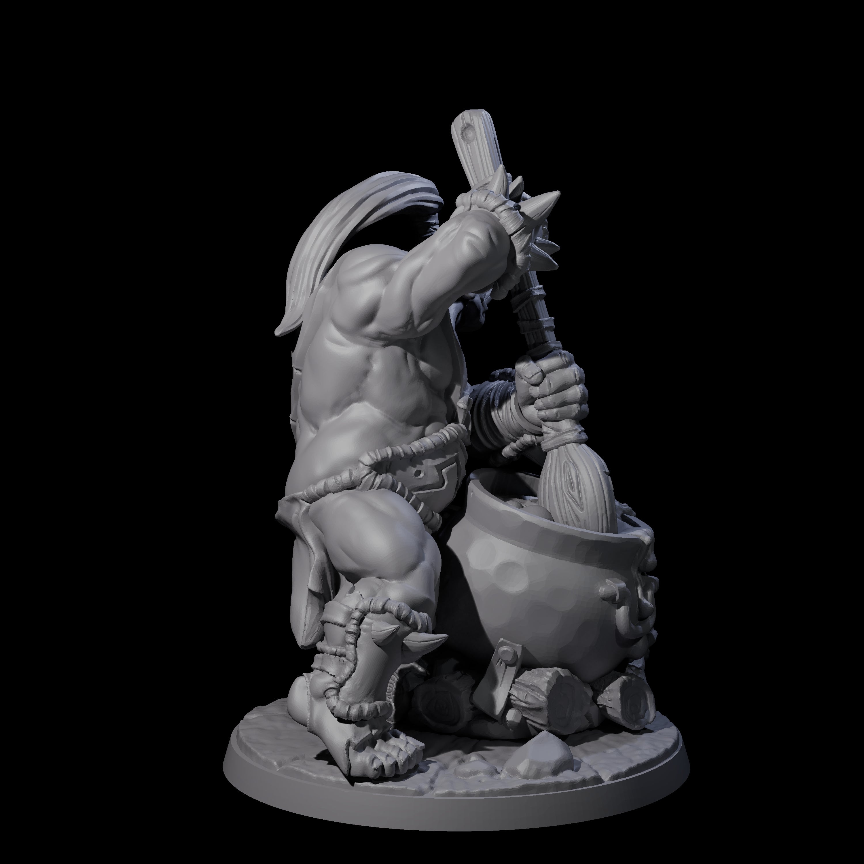 Spicy Ogre Cook Miniature for Dungeons and Dragons, Pathfinder or other TTRPGs