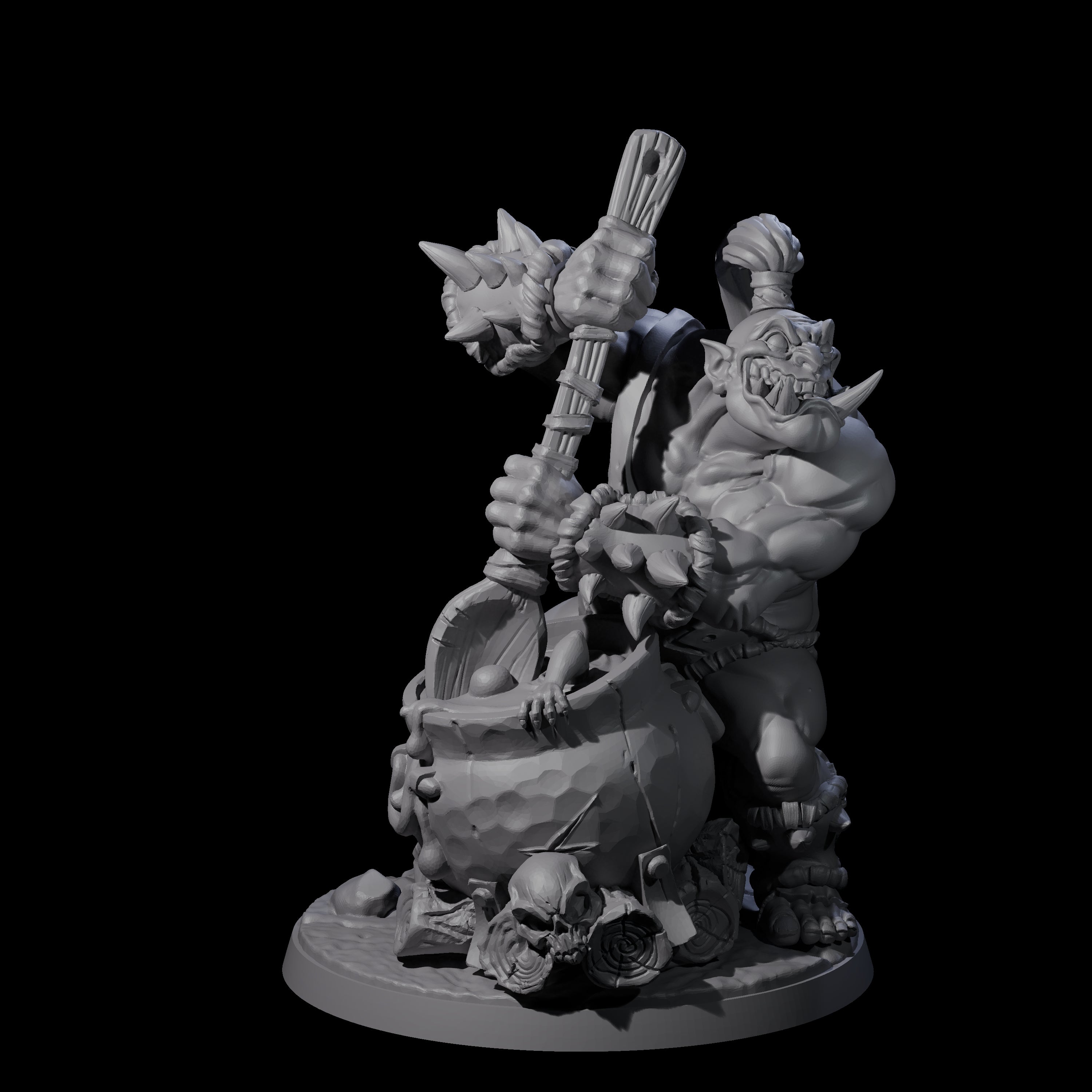 Spicy Ogre Cook Miniature for Dungeons and Dragons, Pathfinder or other TTRPGs