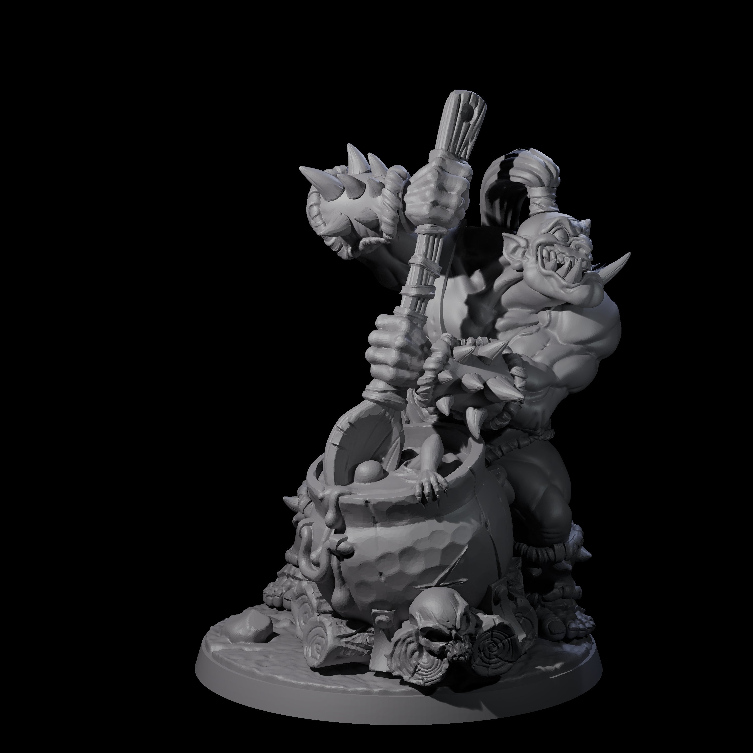 Spicy Ogre Cook Miniature for Dungeons and Dragons, Pathfinder or other TTRPGs
