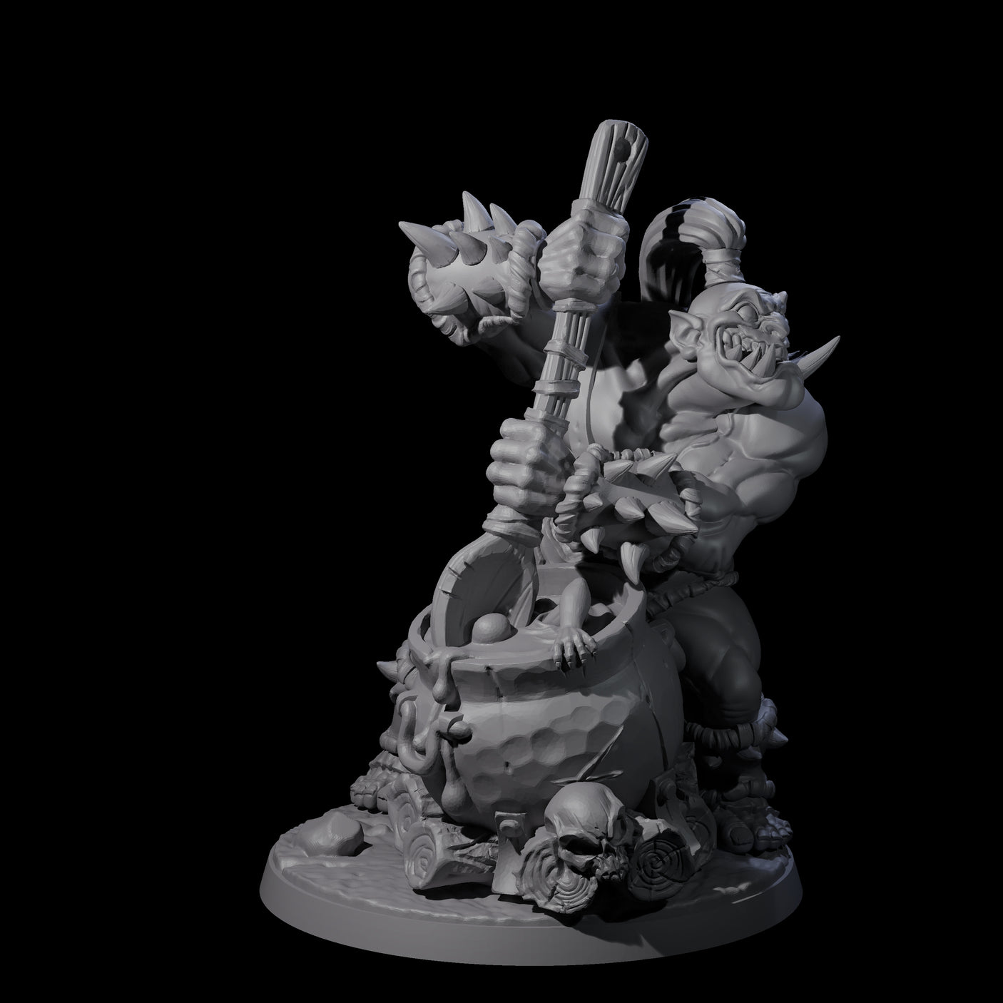 Spicy Ogre Cook Miniature for Dungeons and Dragons, Pathfinder or other TTRPGs