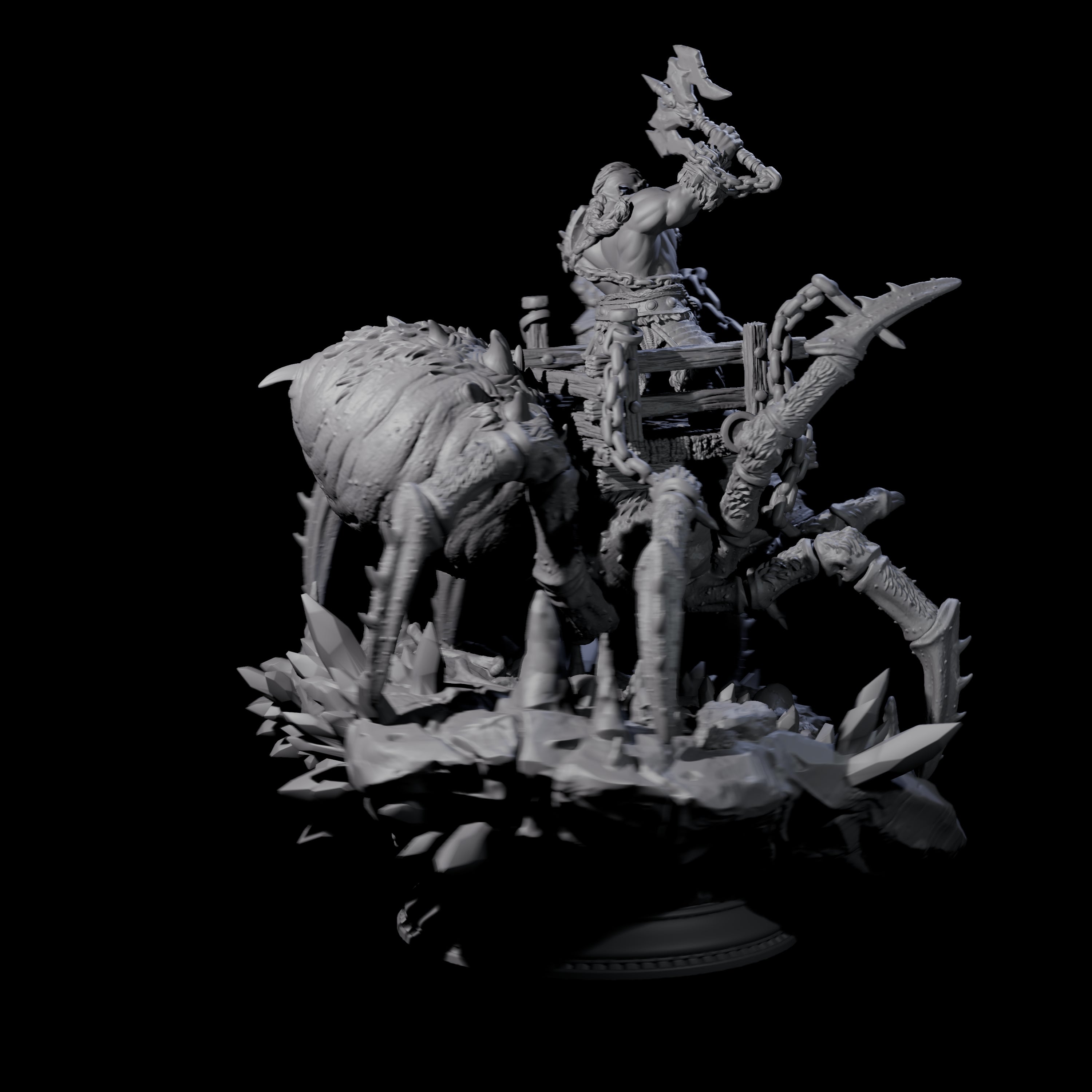 Spider Mounted Dwarf Miniature for Dungeons and Dragons, Pathfinder or other TTRPGs