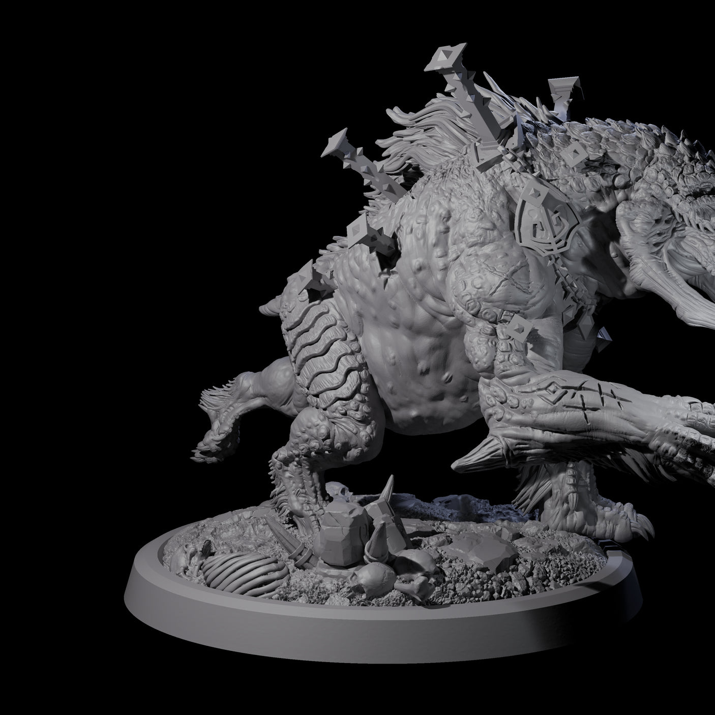 Spiked Bulette B Miniature for Dungeons and Dragons, Pathfinder or other TTRPGs