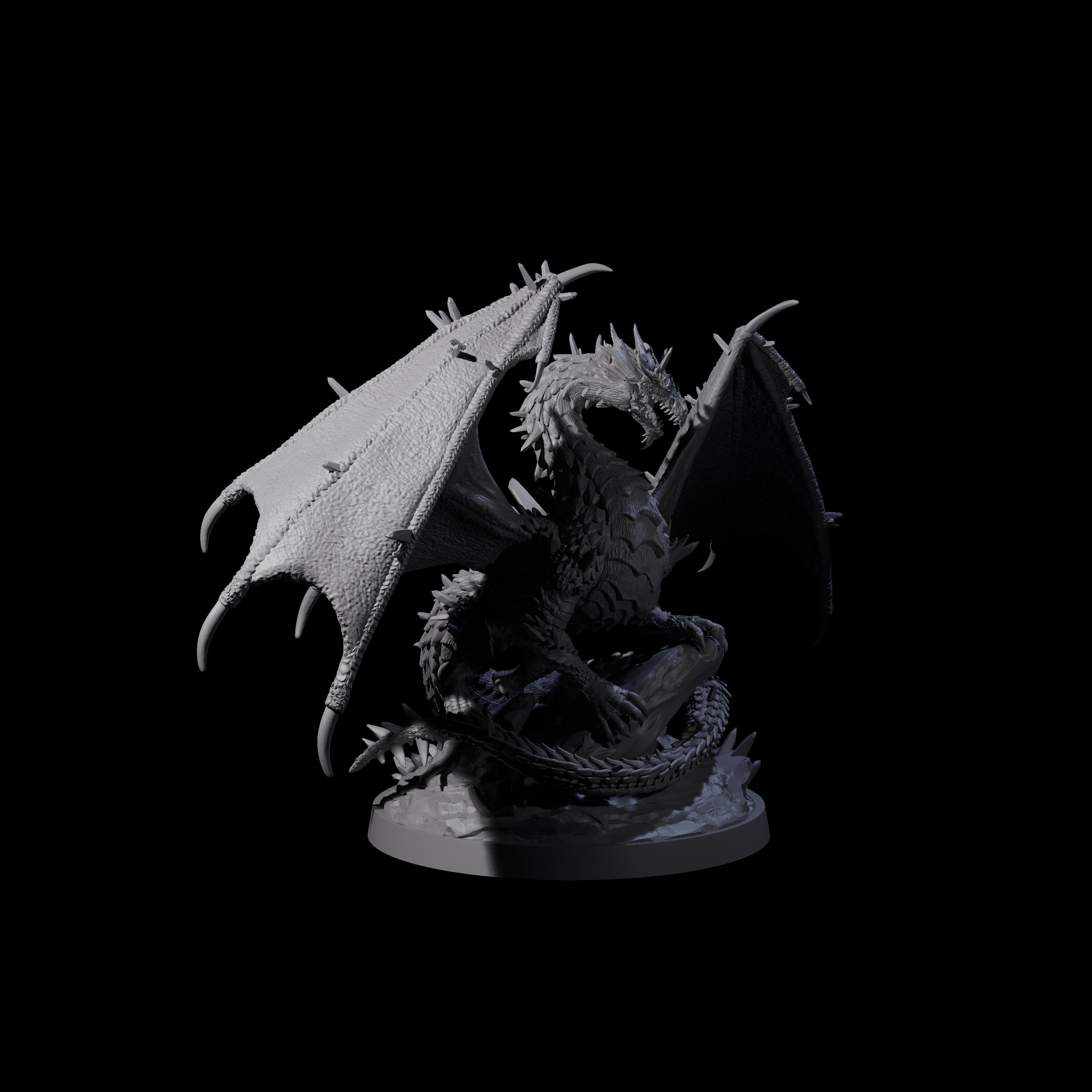 Spikey Crystal Dragon Miniature for Dungeons and Dragons, Pathfinder or other TTRPGs
