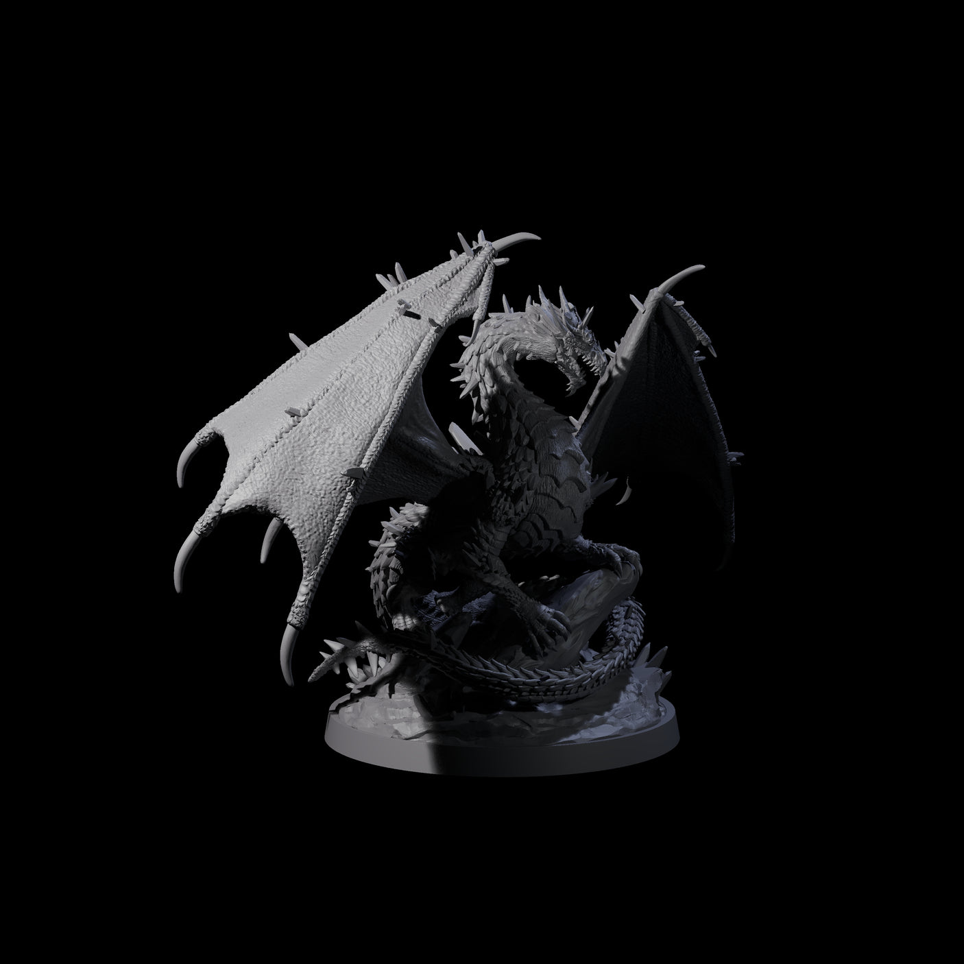 Spikey Crystal Dragon Miniature for Dungeons and Dragons, Pathfinder or other TTRPGs