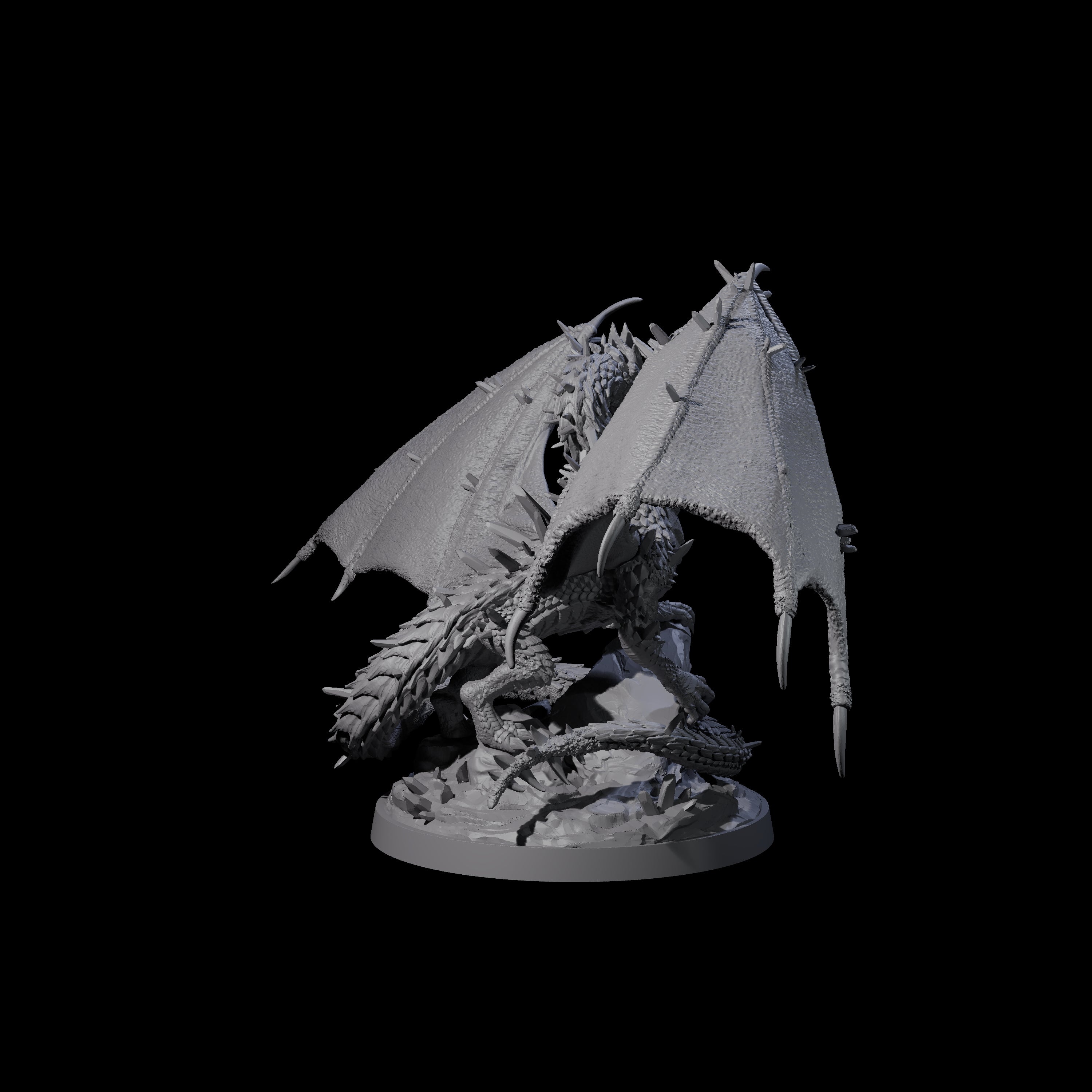 Spikey Crystal Dragon Miniature for Dungeons and Dragons, Pathfinder or other TTRPGs